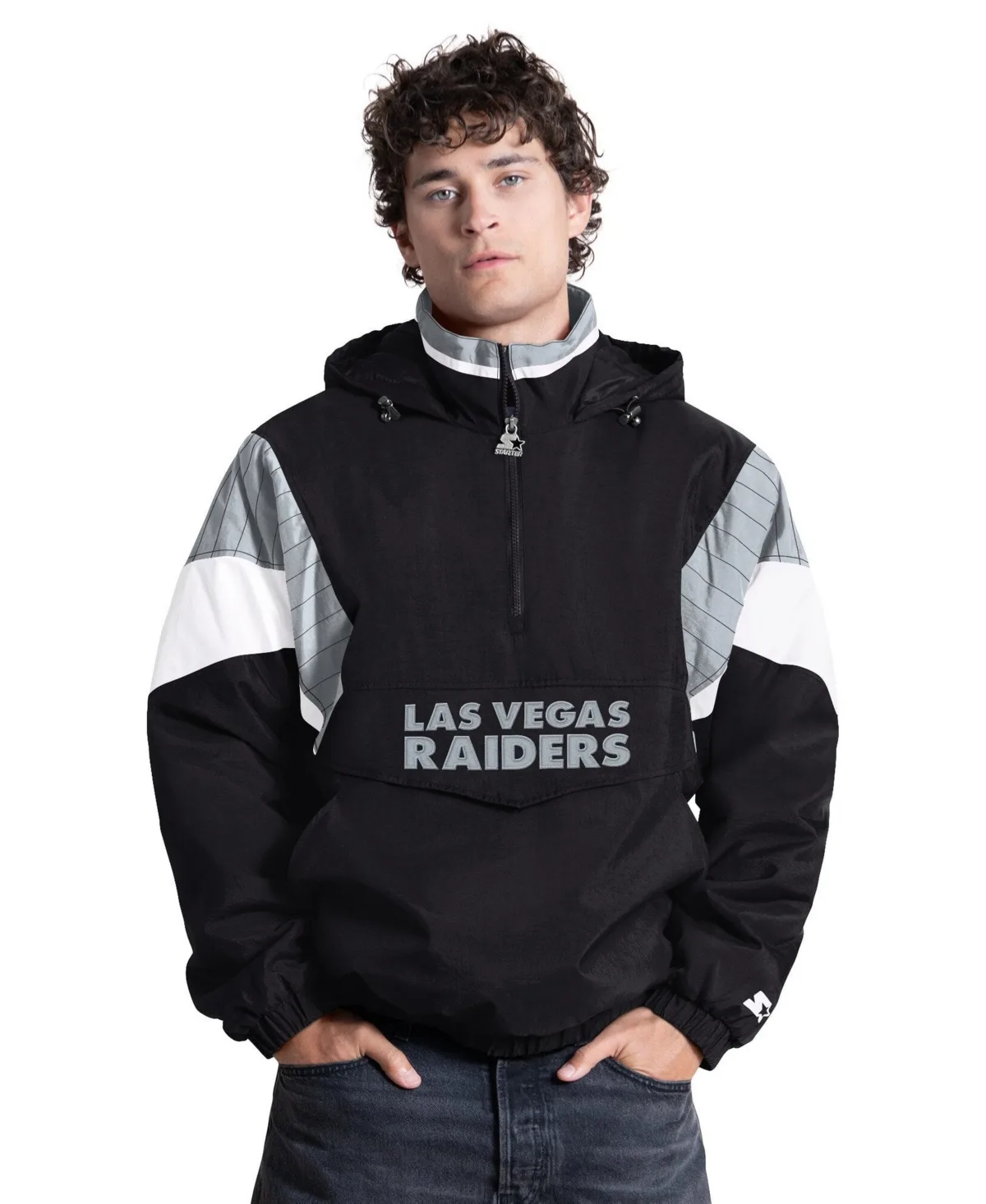 Las Vegas Raiders the Throwback Half-Zip Hooded Jacket