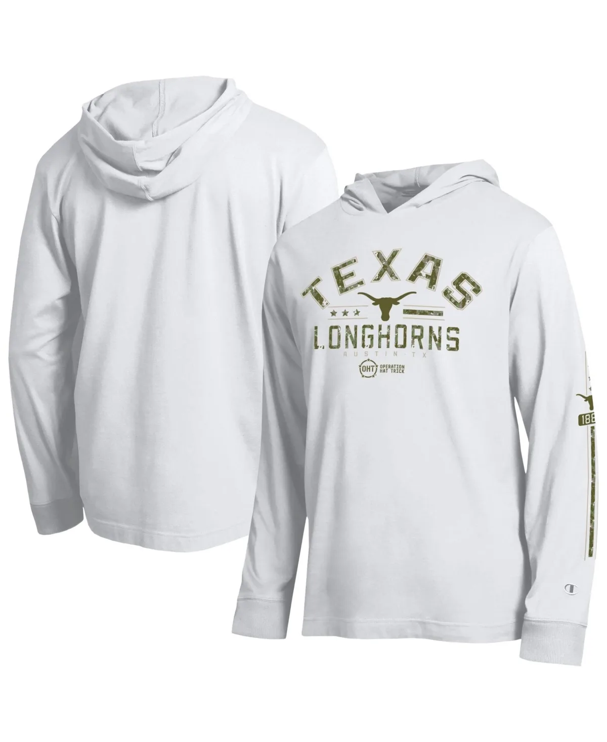 Texas Longhorns Operation Hat Trick Sleeve Line Hooded Long-Sleeve T-Shirt
