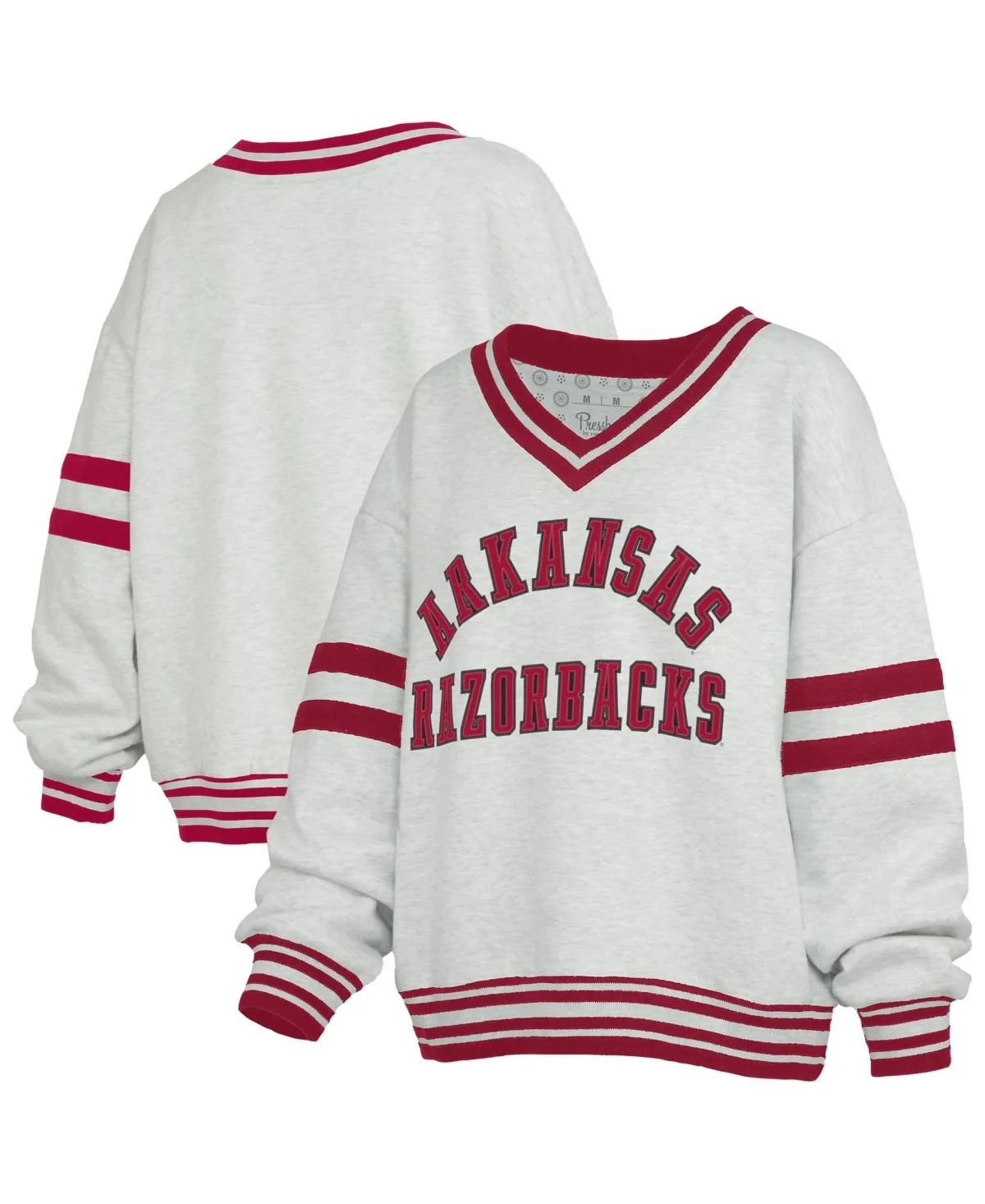 Arkansas Razorbacks Tackle Twill Oates V-Neck Sweatshirt by Pressbox