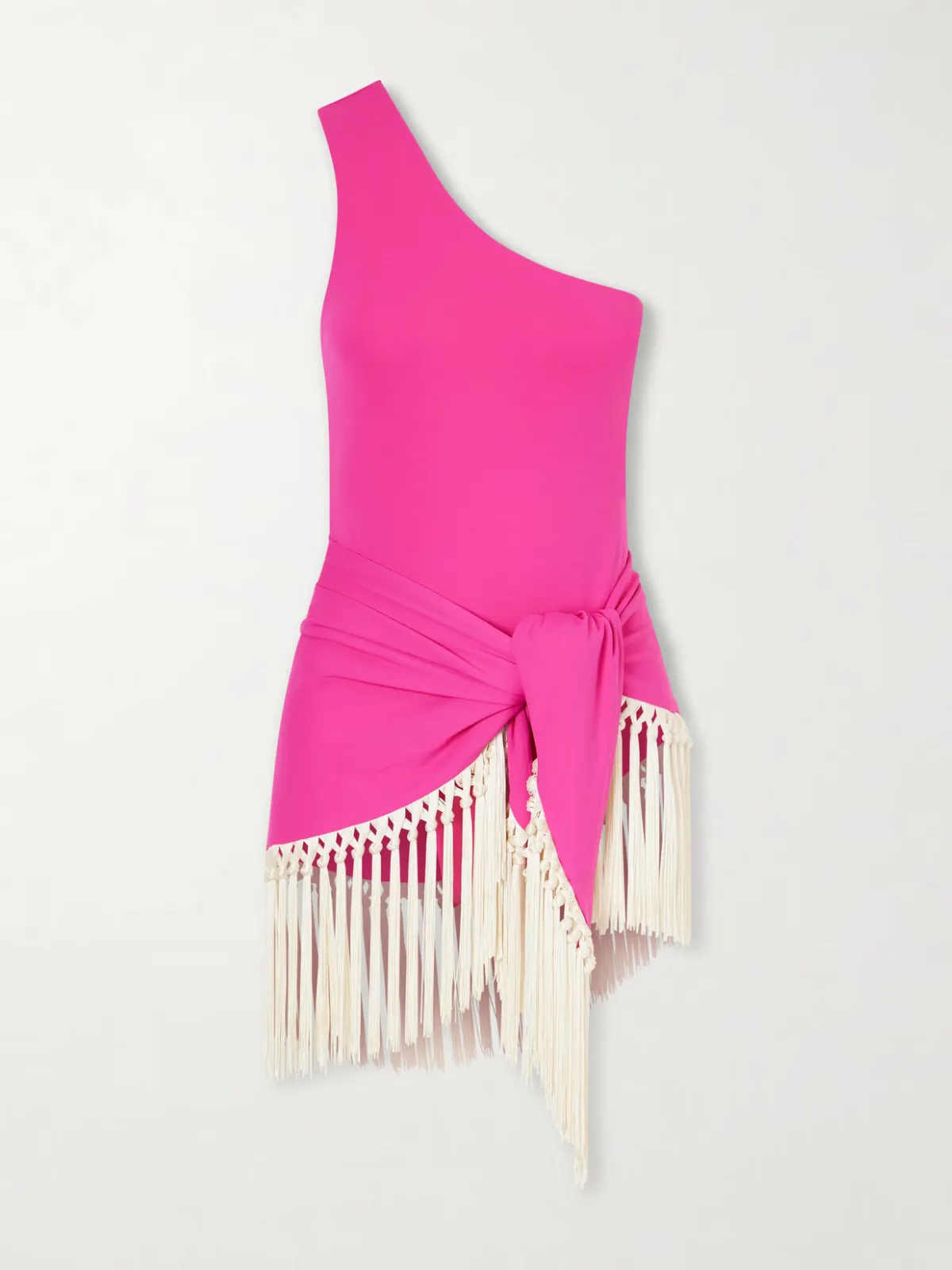 - Yacare Fringed One-shoulder Swimsuit -