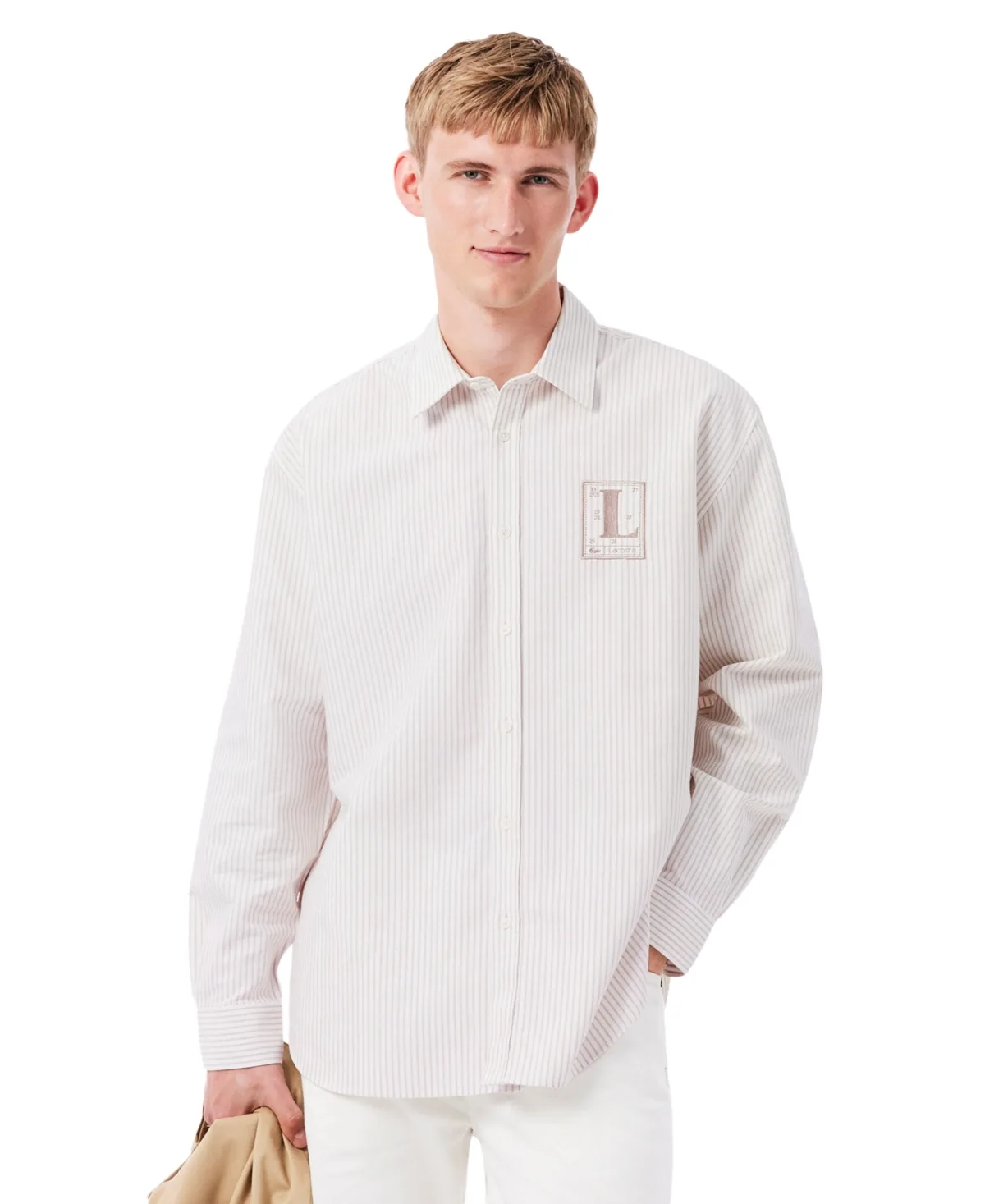 Long-Sleeve Relaxed-Fit Button-Down Shirt by Lacoste