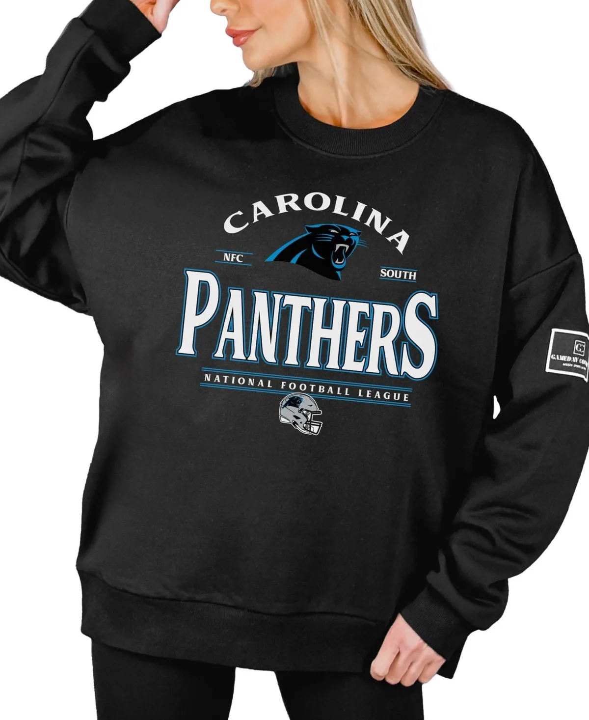 Carolina Panthers Oversized Players Only Black Label Pullover Sweatshirt