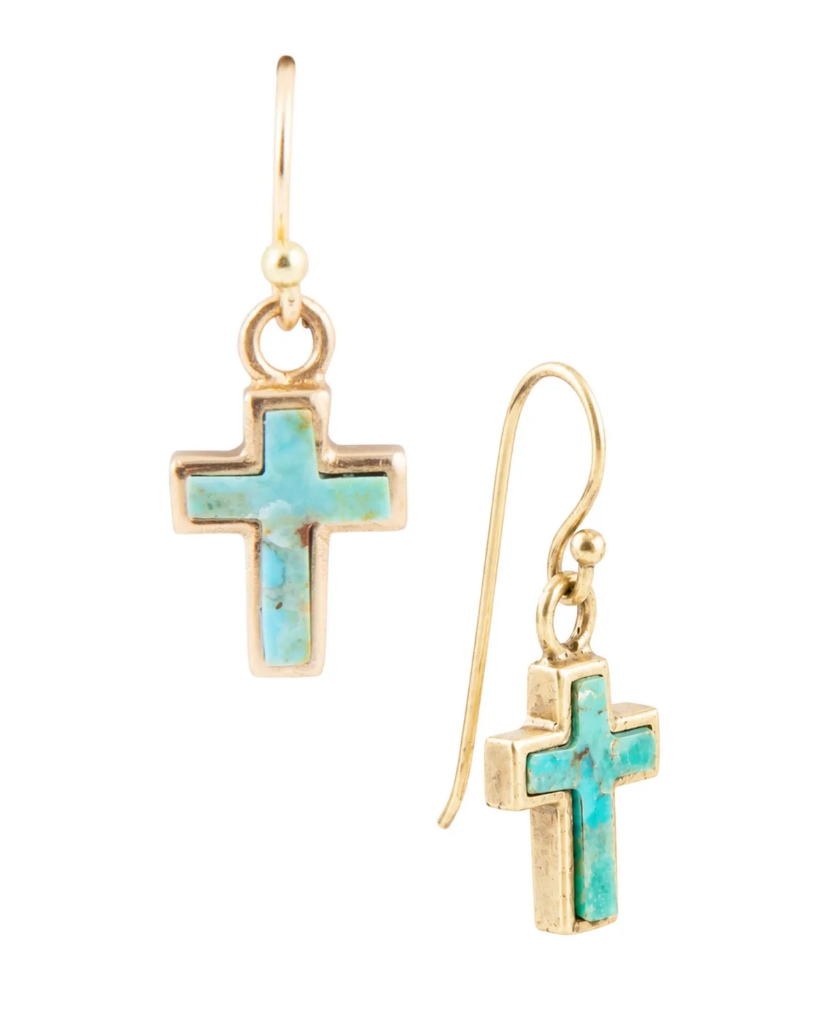 Genuine Turquoise Fish Hook Drop Earrings by Barse