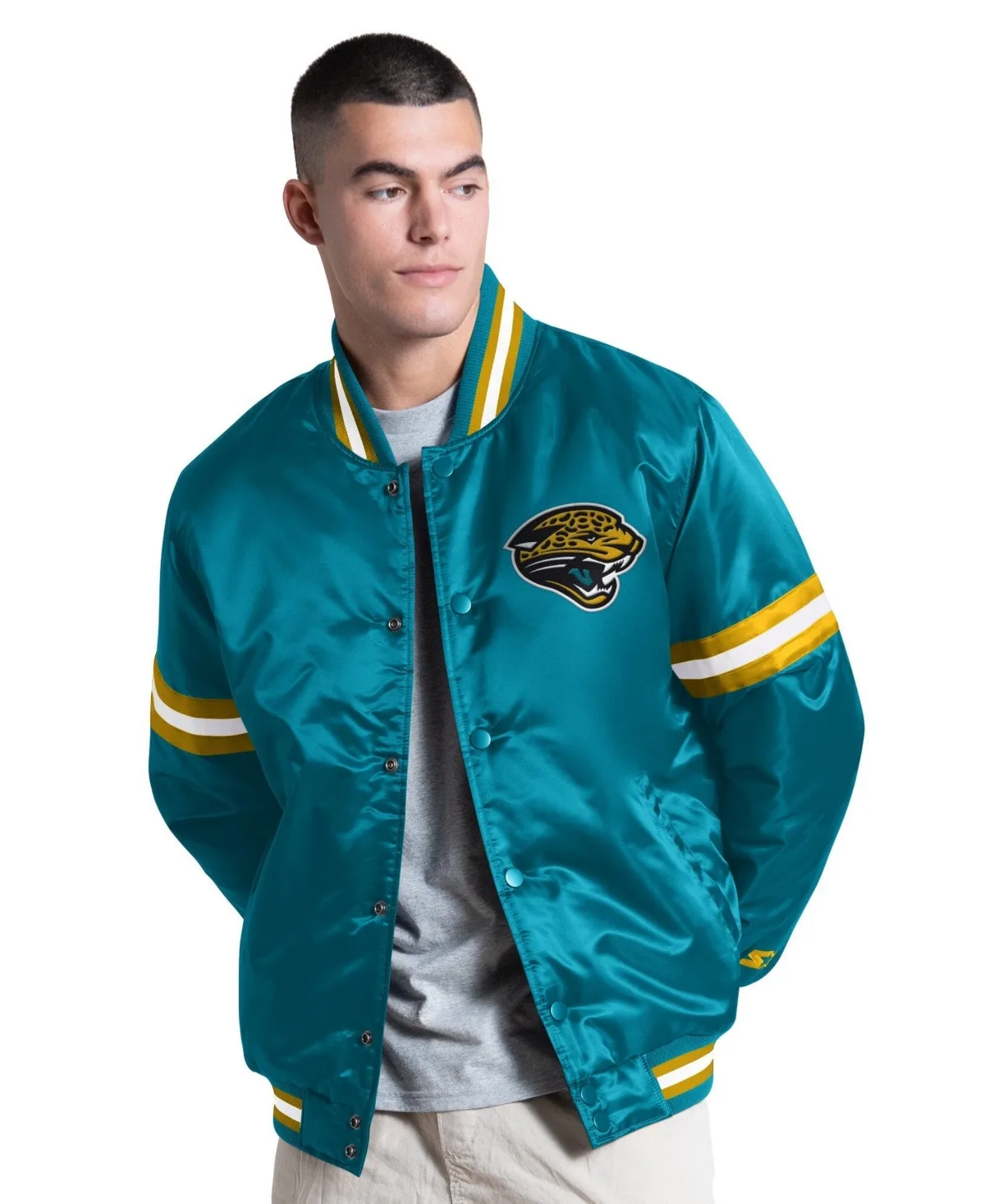 Jacksonville Jaguars Courtside Varsity Retro Logo Full Snap Jacket