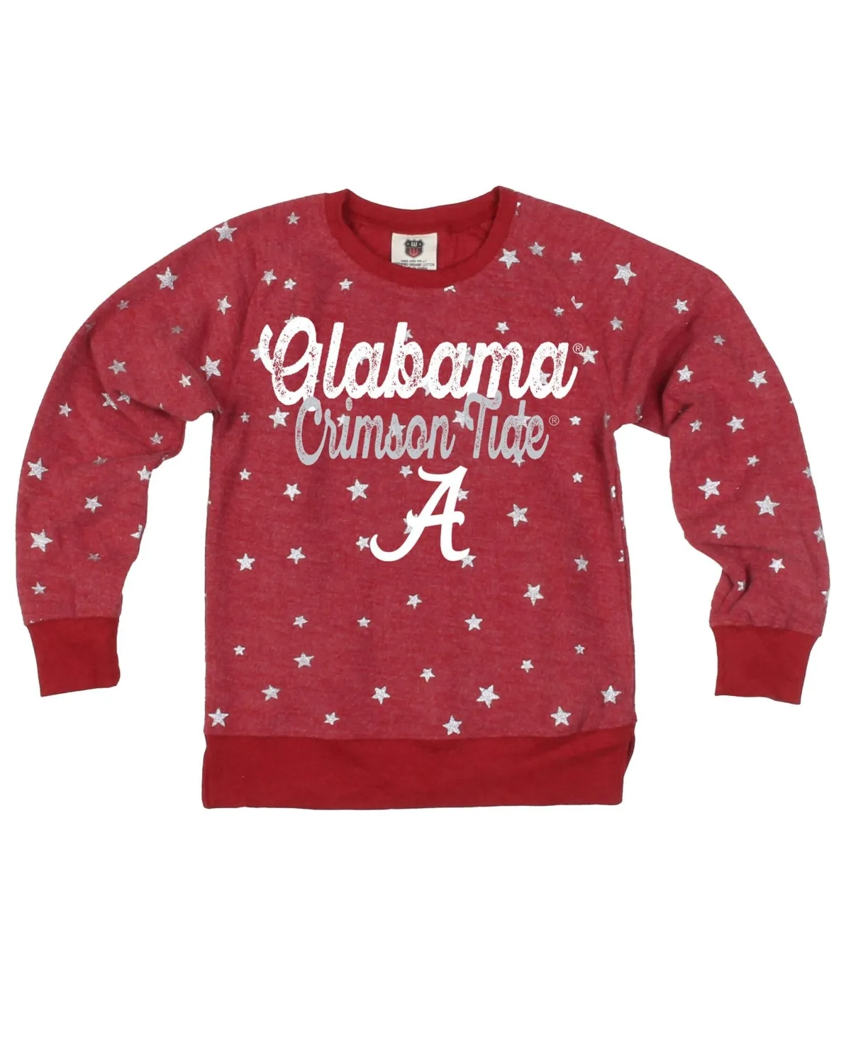 Alabama Crimson Tide Shimmer Star Reverse Fleece Sweatshirt by Wes & Willy
