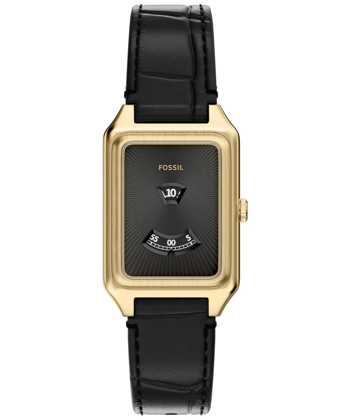 Raquel Quartz Black Leather Watch, 26mm by Fossil