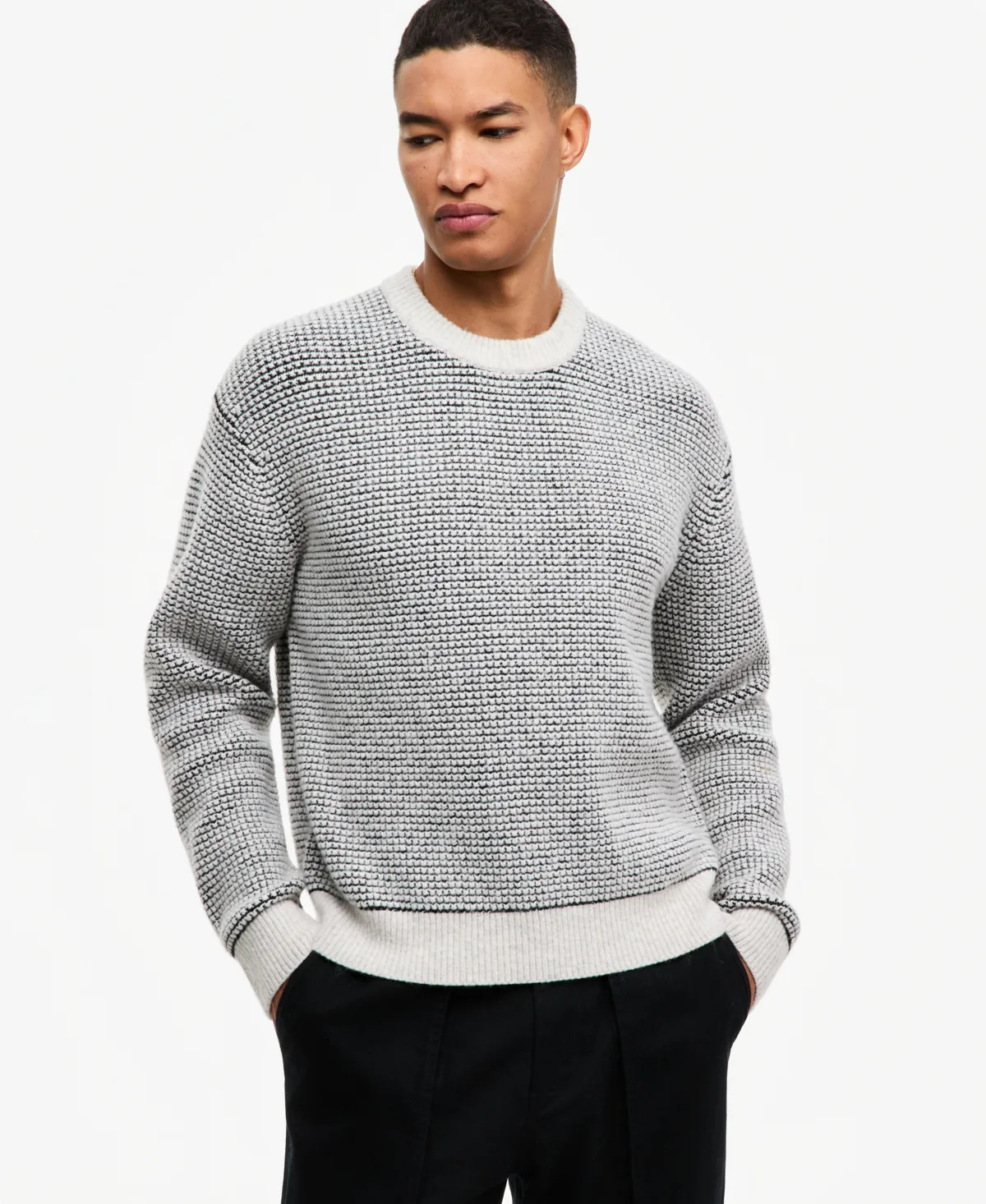 Long-Sleeve Waffle-Knit Sweater by Mode of One