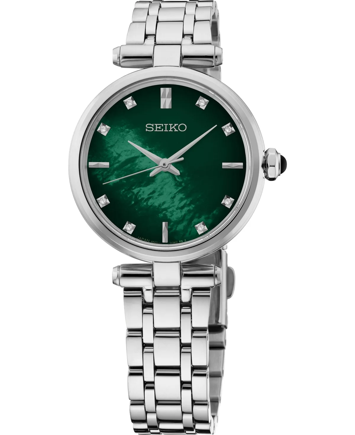 Diamonds Silver-Tone Stainless Steel Bracelet Watch 29mm by Seiko