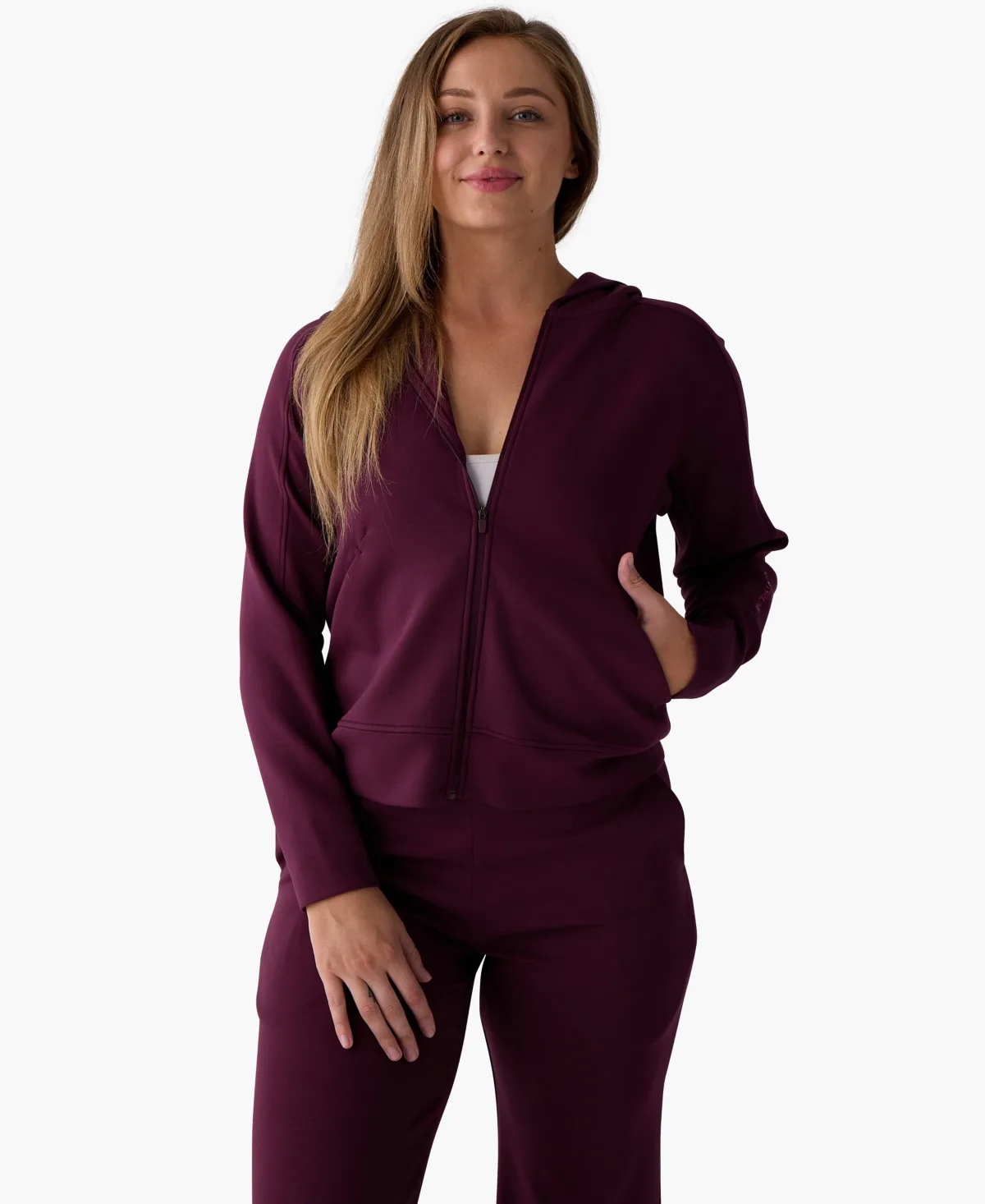 Apres 4-Way Stretch Built-In Thumbholes Full-Zip Hoodie by Centerline Athletics