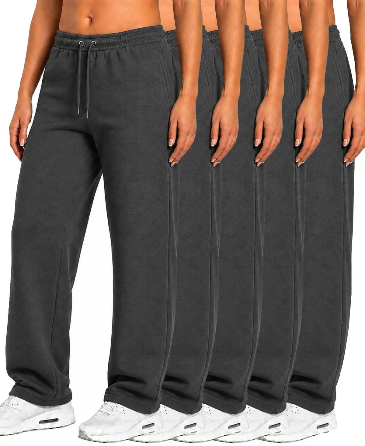 Loose-Fit Open-Bottom Tech Fleece Sweatpants, 5-Pack by Blu Rock
