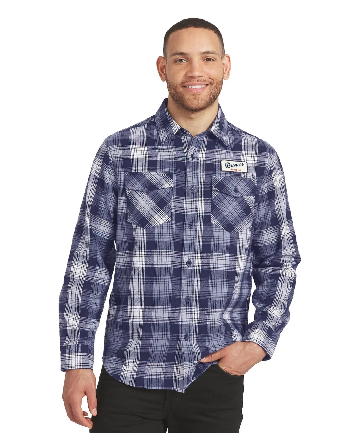 Darius Rucker Collection by Fanatics Denver Broncos Plaid Button-Up Flannel Shirt by Fanatics