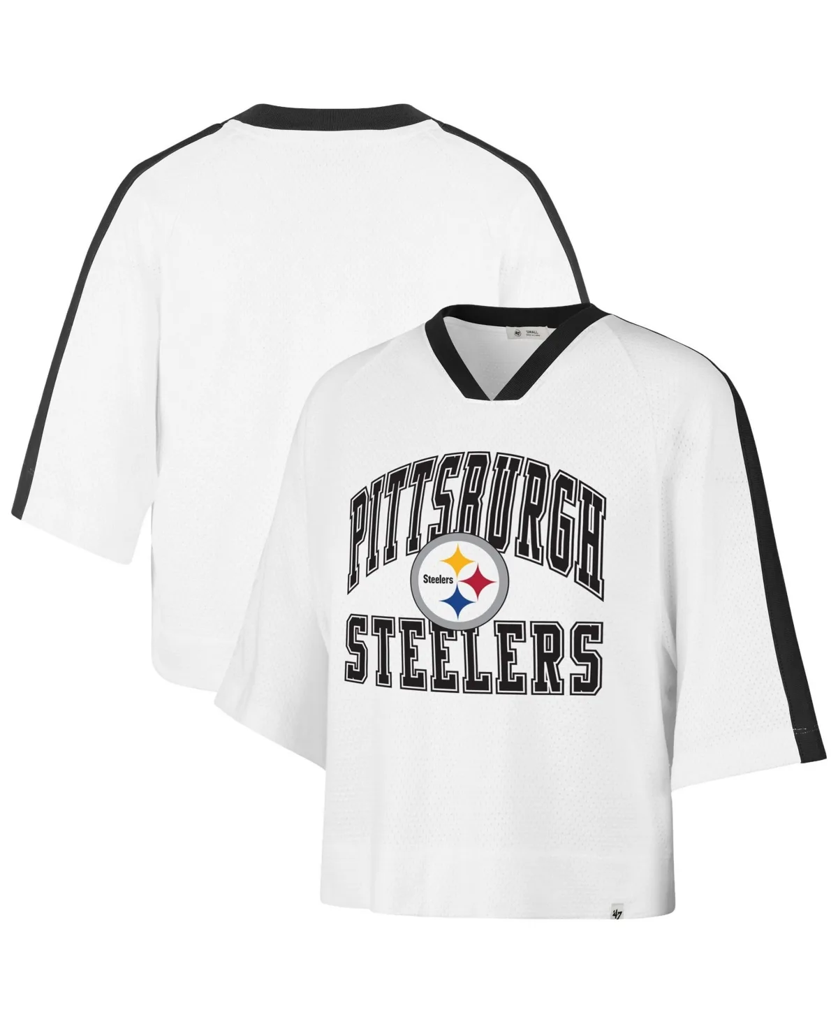 Pittsburgh Steelers Big Overarch Drop Needle Raglan V-Neck T-Shirt