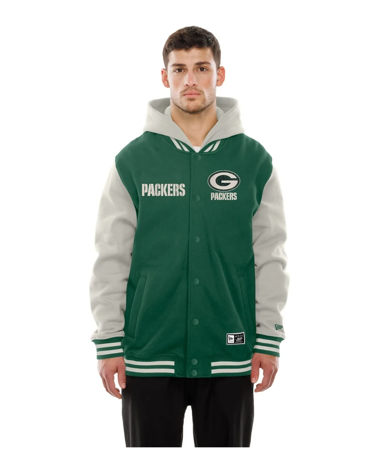 Green Bay Packers Full-Snap Fleece Hooded Jacket by New Era
