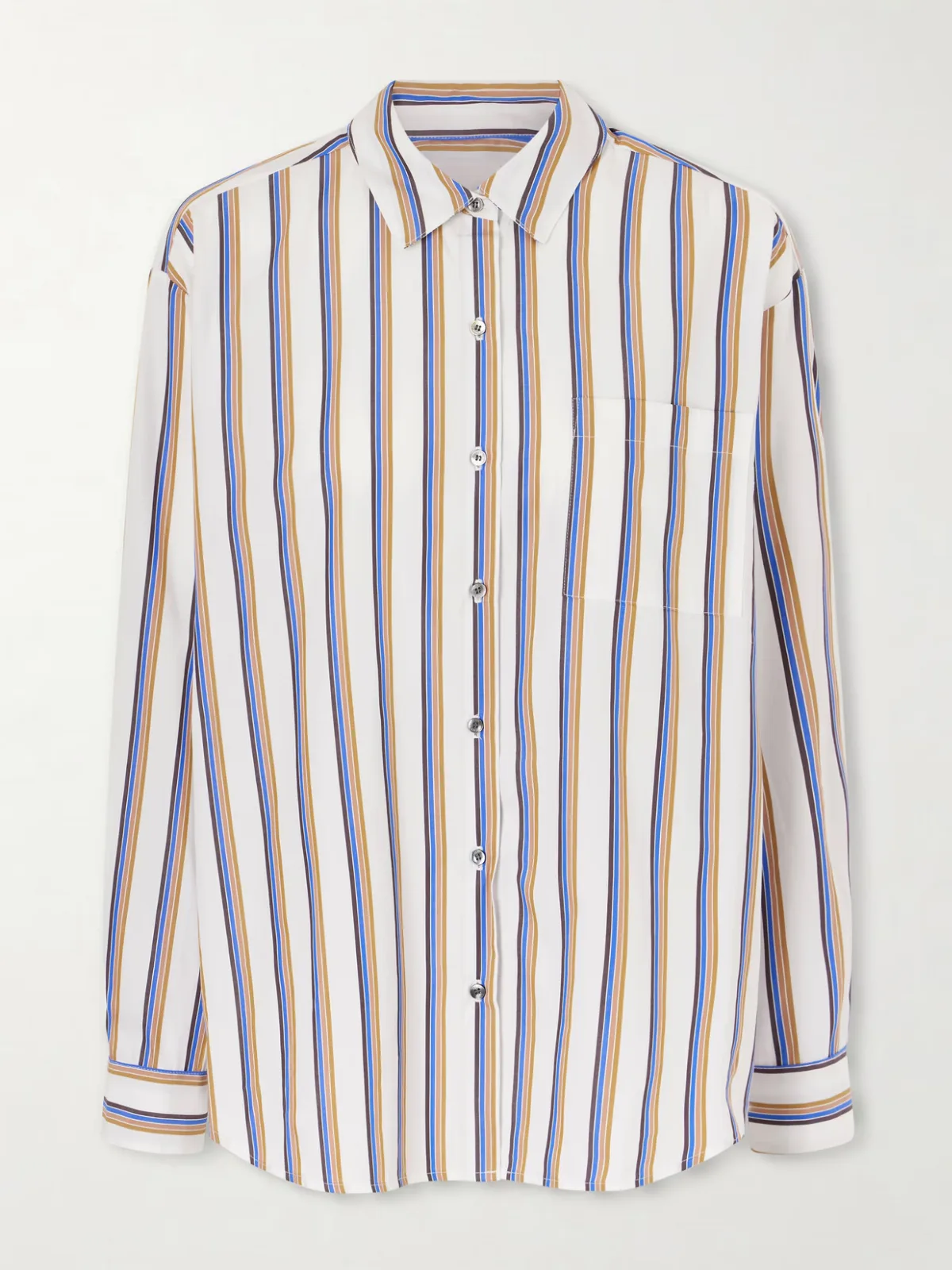 - Yoshi Striped Cotton-blend Poplin Shirt -