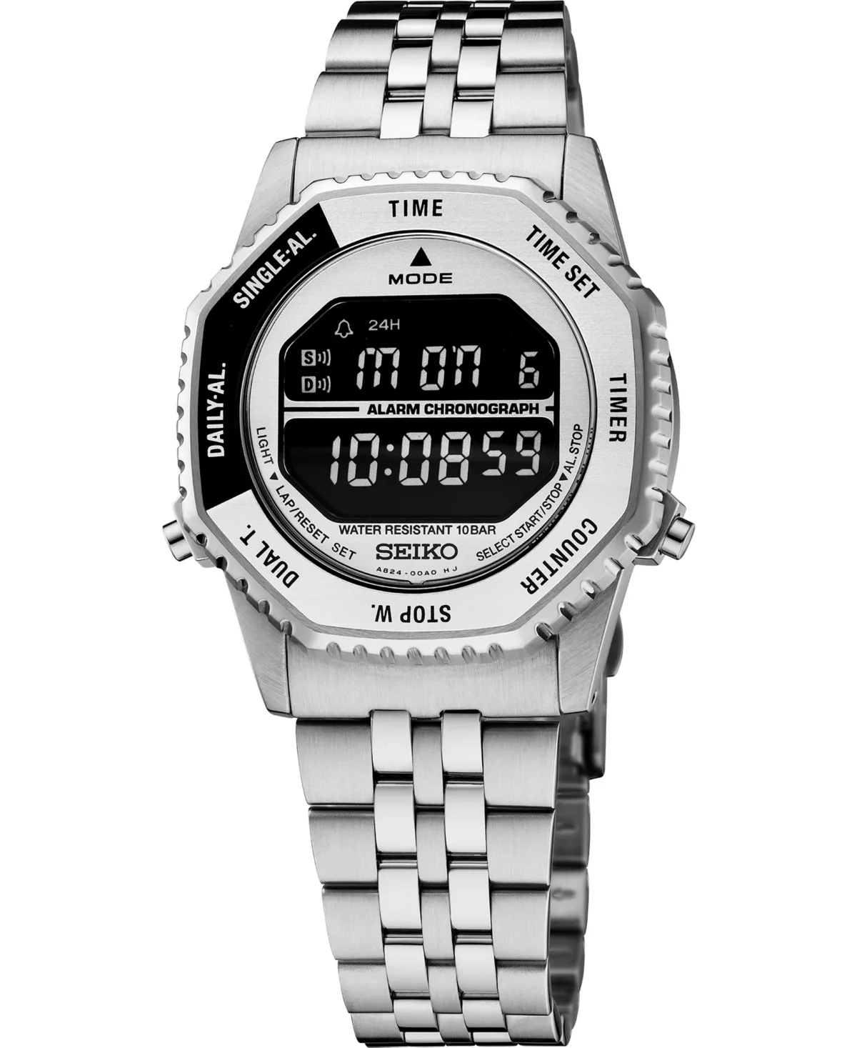 Essentials Silver-Tone Stainless Steel Bracelet Watch 37mm by Seiko