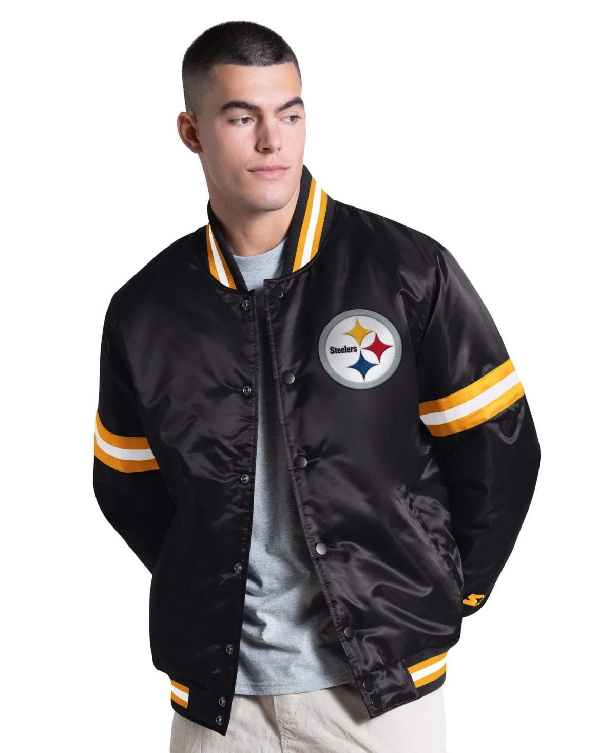 Pittsburgh Steelers Courtside Varsity Full Snap Jacket