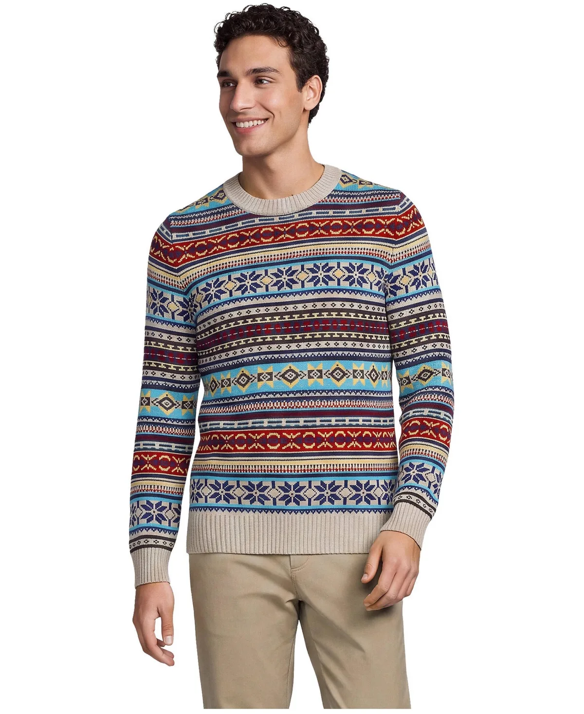 Drifter Fair Isle Long-Sleeve Crewneck Sweater