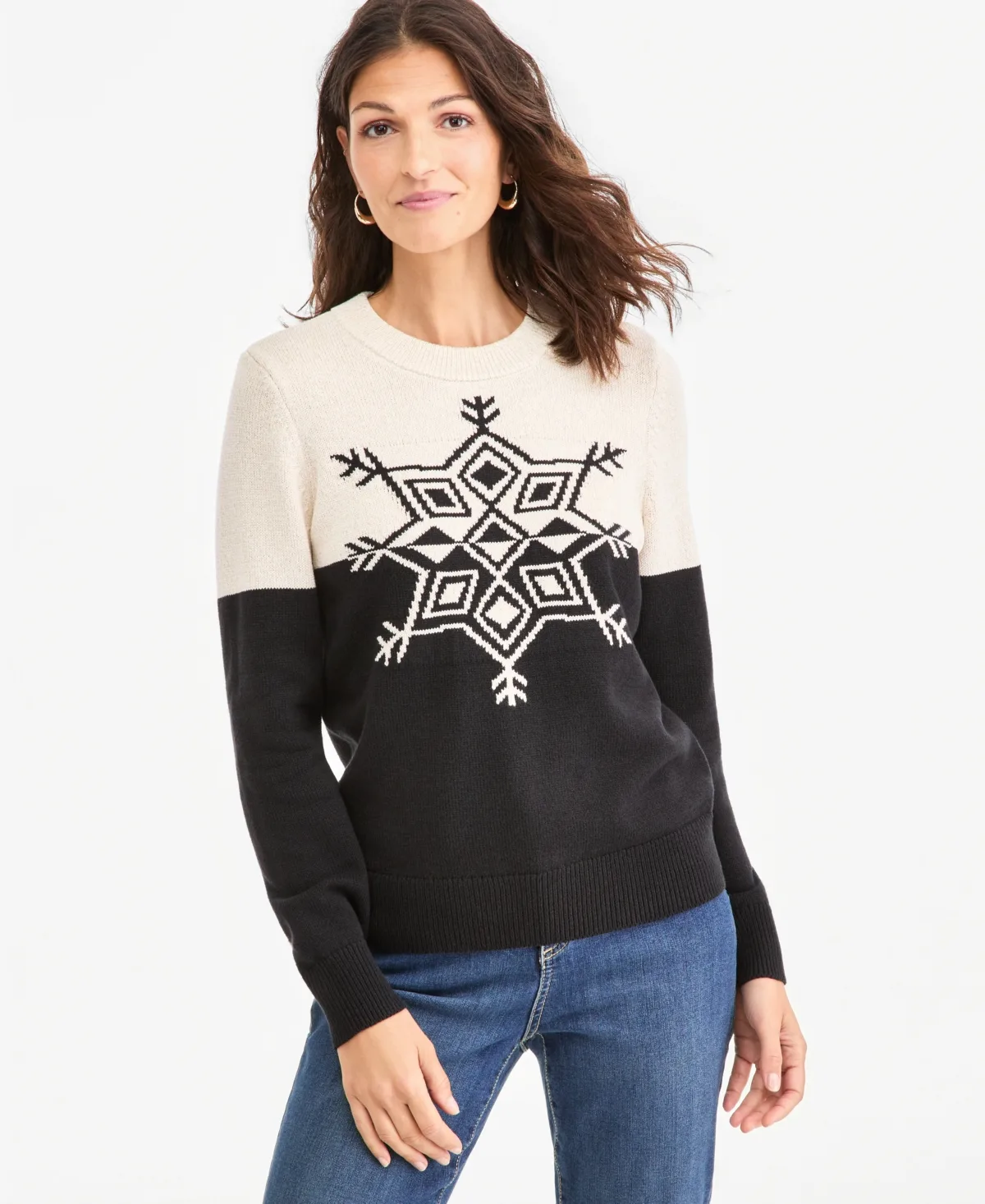 Holiday Crewneck Long-Sleeve Sweater