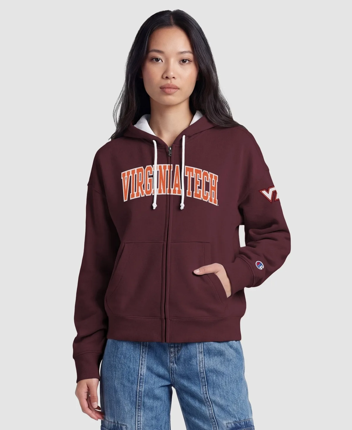 Virginia Tech Hokies Arch Full-Zip Fleece Hoodie
