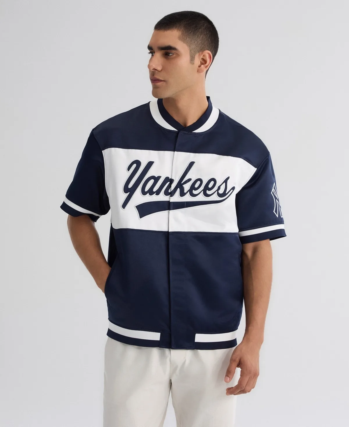 New York Yankees Iconic Full-Snap Satin Relaxed-Fit Jacket by Fanatics