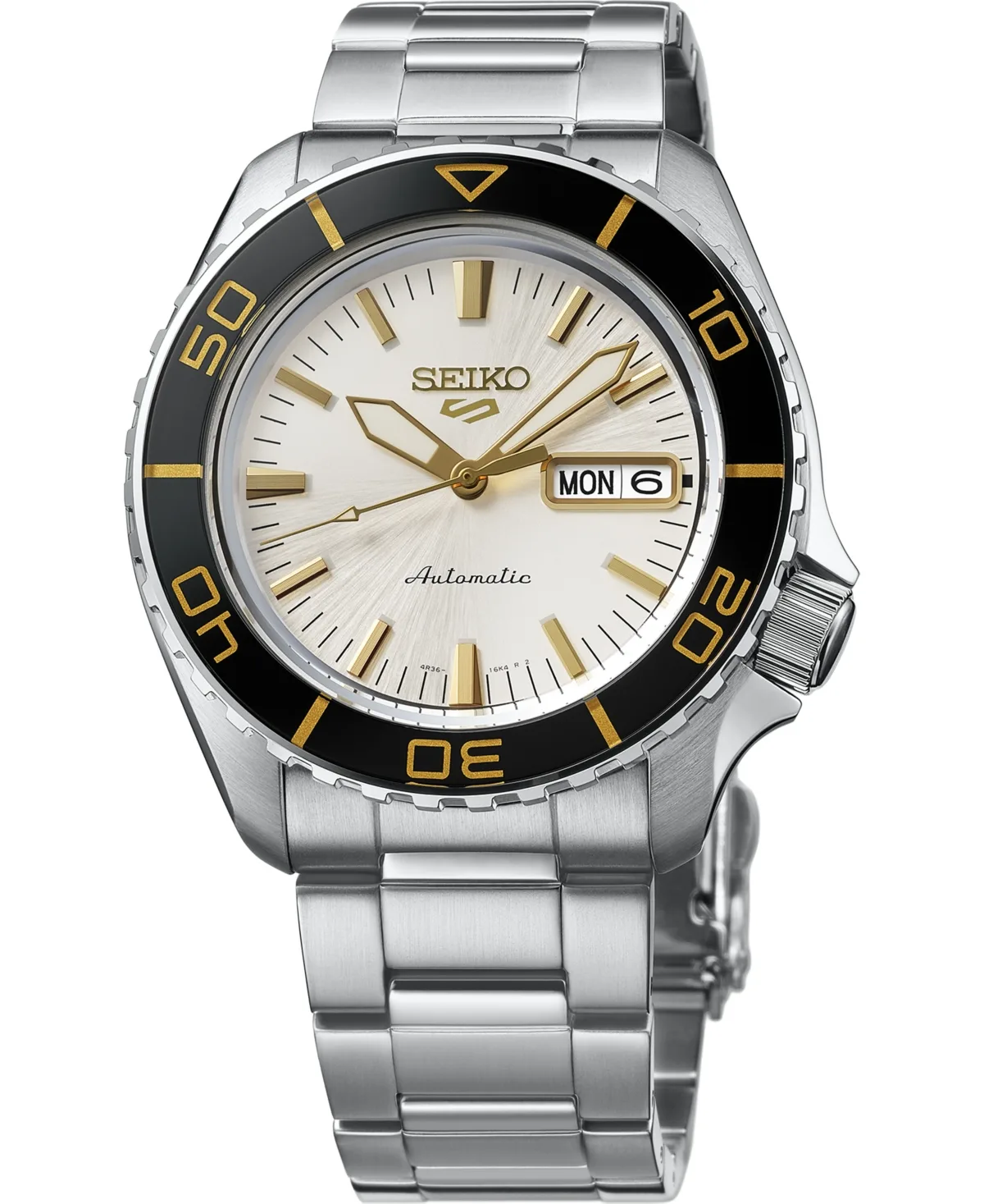 Seiko 5 Sports Silver-Tone Stainless Steel Bracelet Watch 42.5mm by Seiko