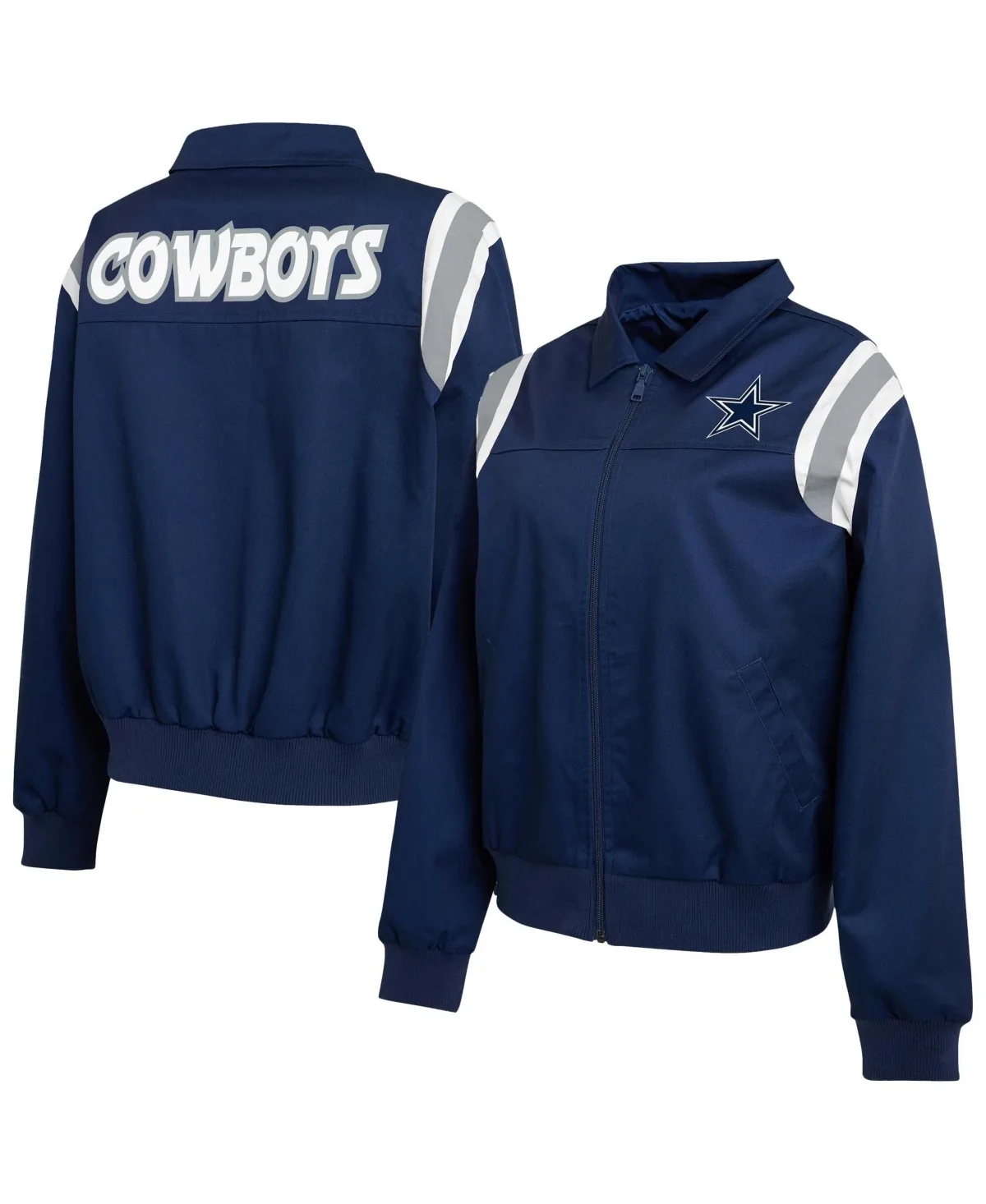 Dallas Cowboys Shoulder Stripe Twill Full-Zip Jacket by Wear by Erin Andrews