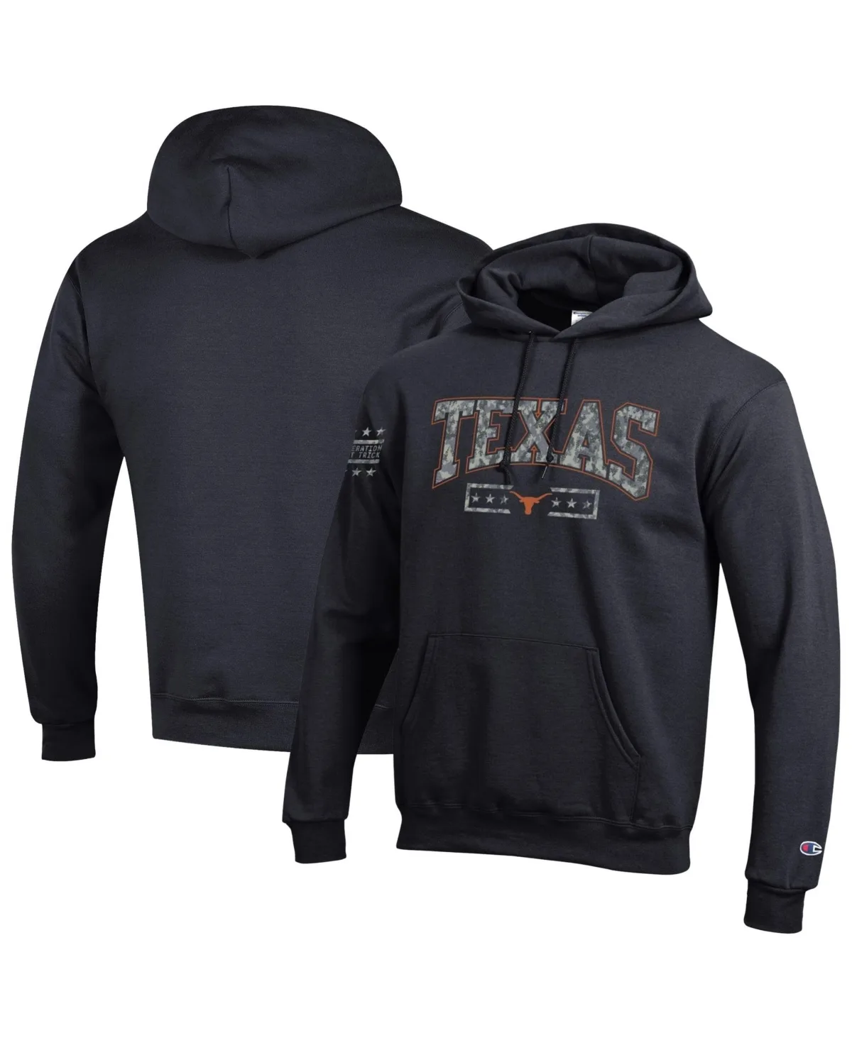 Texas Longhorns Operation Hat Trick Camo Script Powerblend Fleece Hoodie