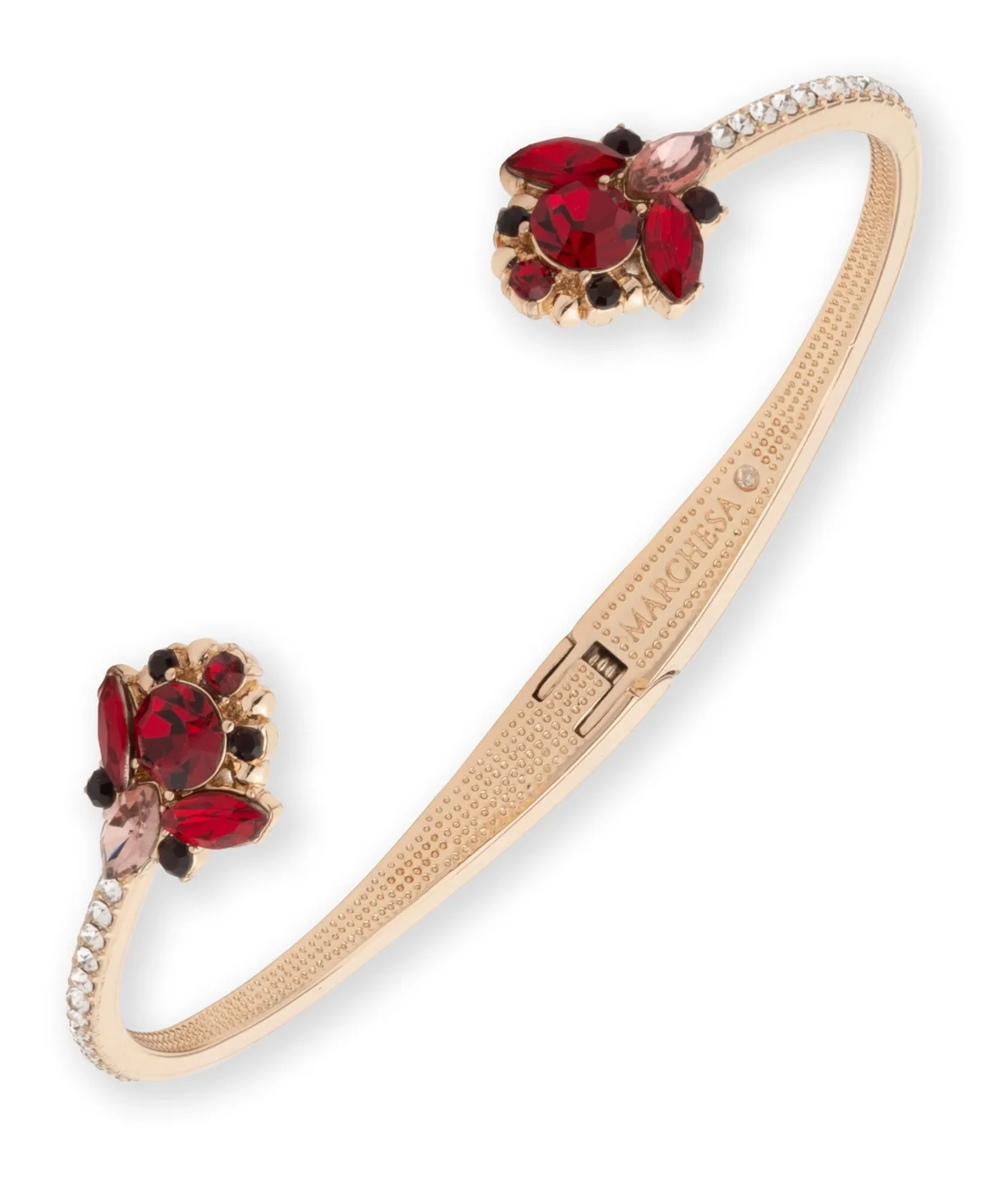 Gold-Tone Crystal Floral Cuff Bracelet by Marchesa