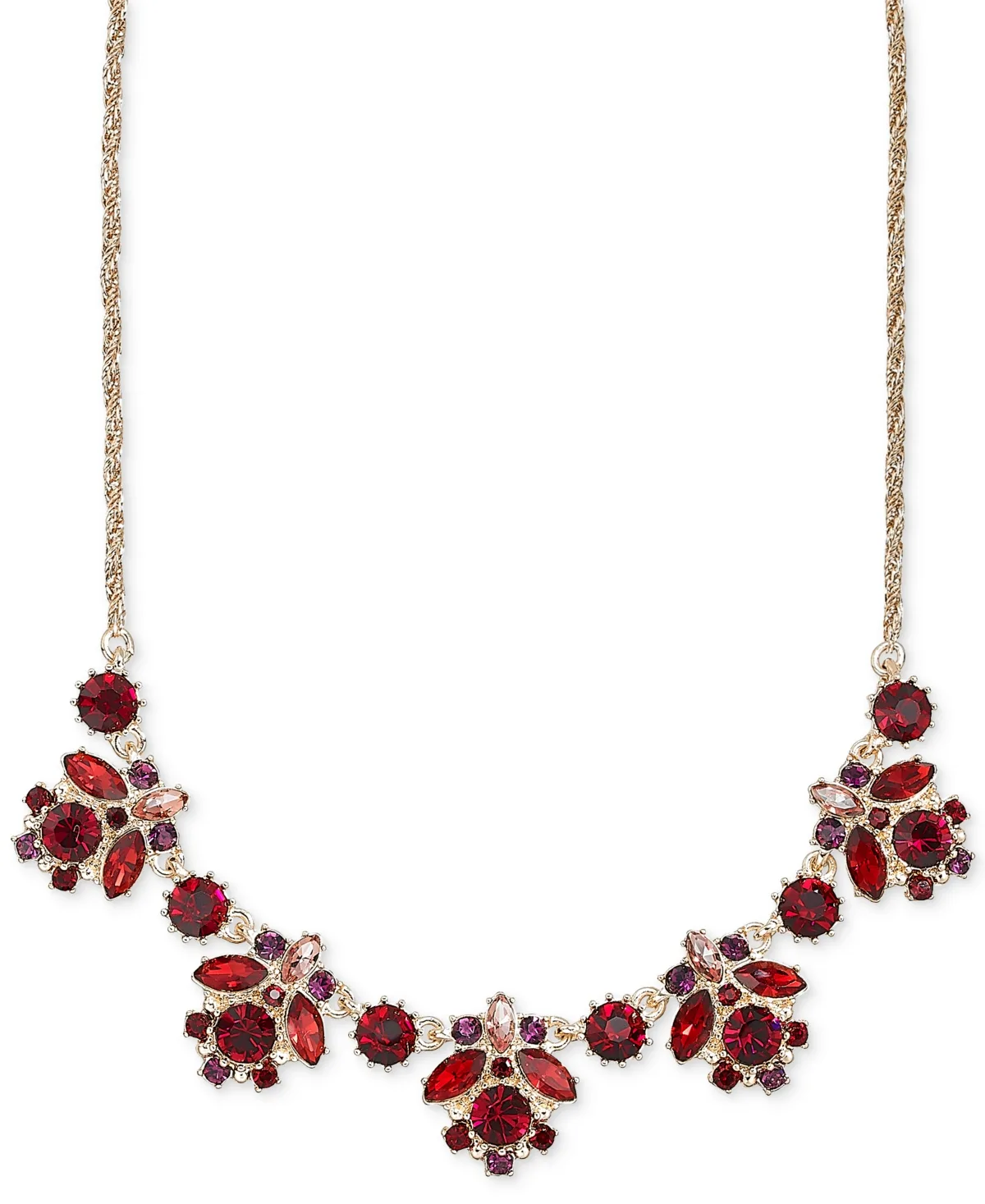 Gold-Tone Crystal Statement Frontal Necklace by Marchesa