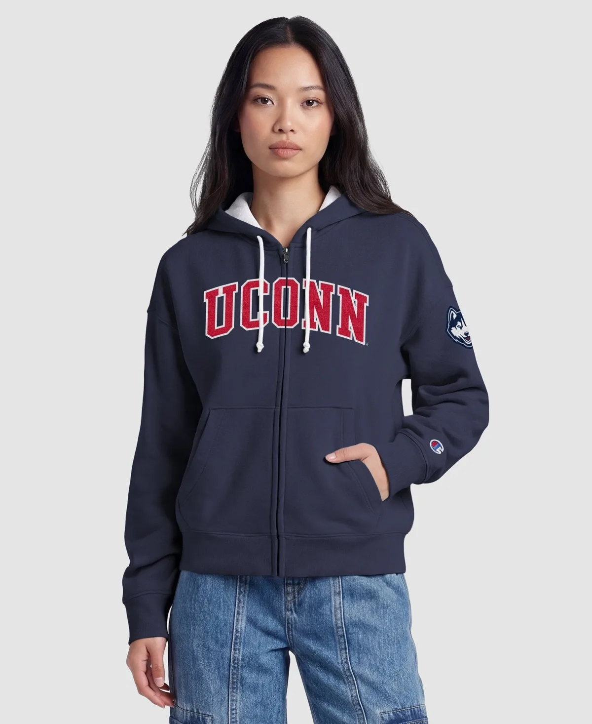 UConn Huskies Arch Full-Zip Fleece Hoodie