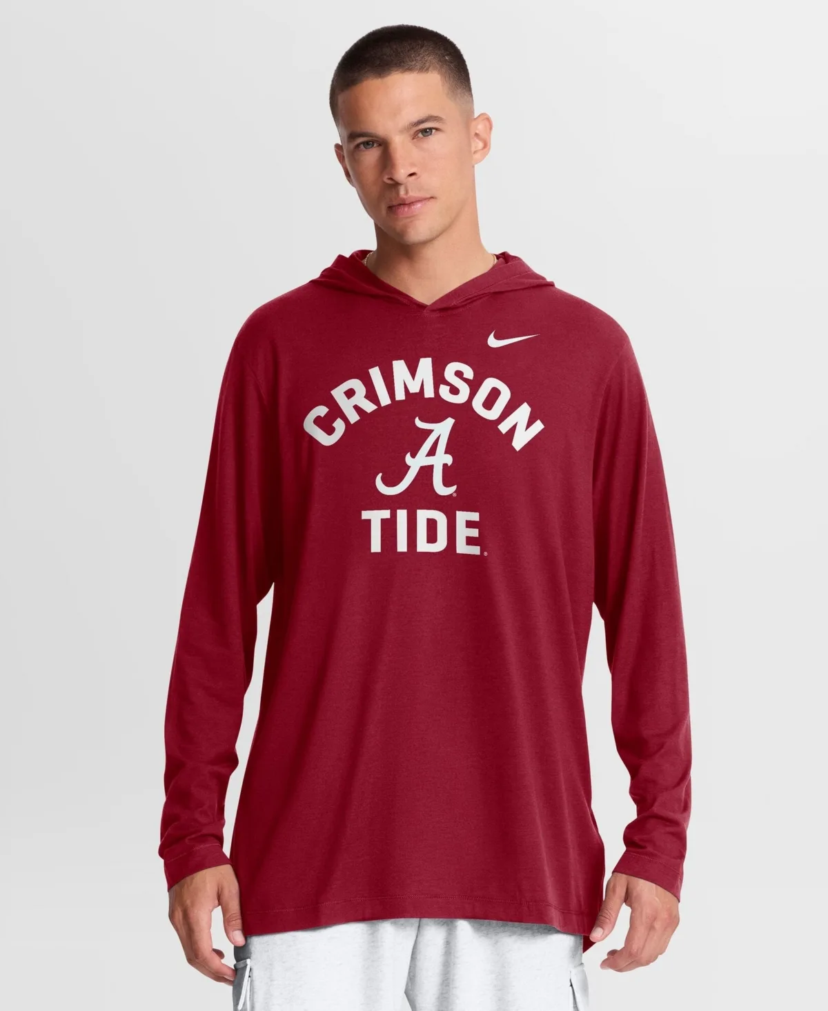 Alabama Crimson Tide Primetime Arch Tri-Blend Dri-Fit Long-Sleeve Hooded T-Shirt by Nike
