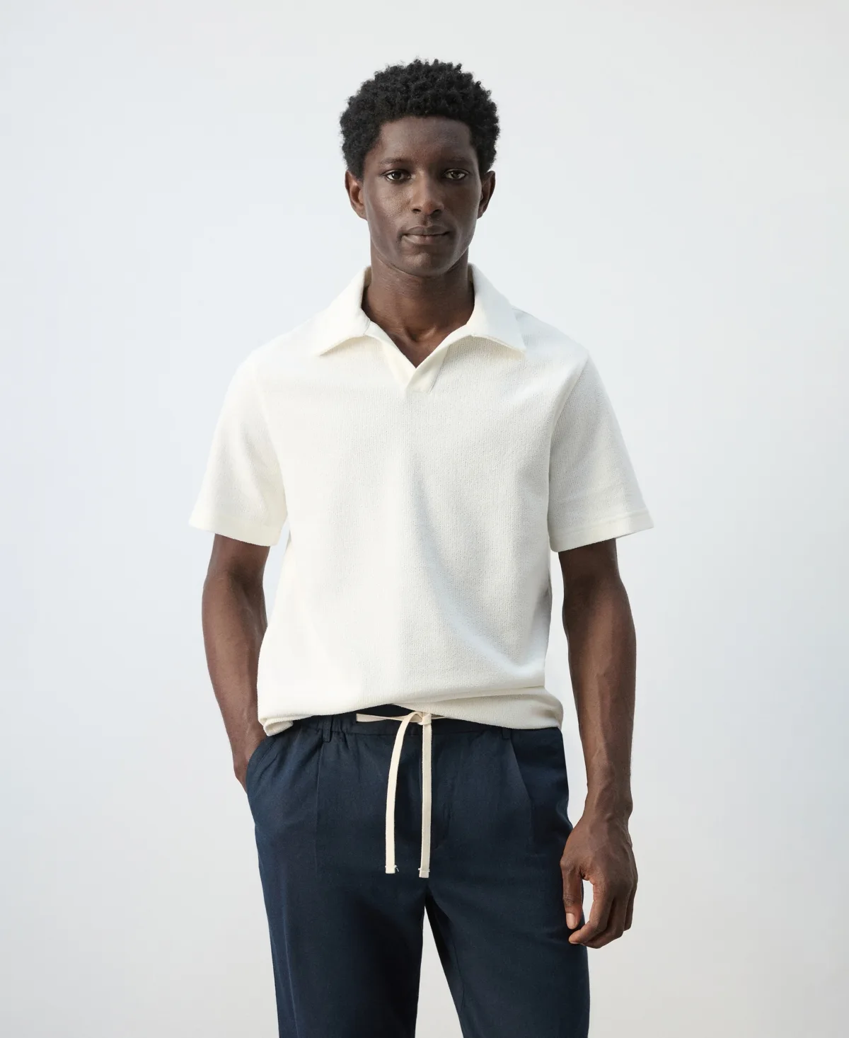 Regular-Fit Textured Polo Shirt by Mango