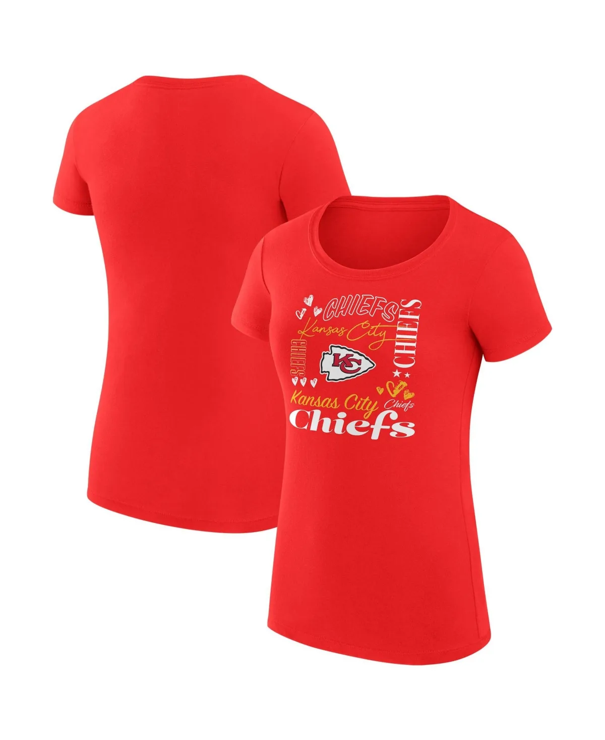 G-Iii 4Her by Carl Banks Kansas City Chiefs Collage Team Super-Slim Fit Screen Print T-Shirt by G-III