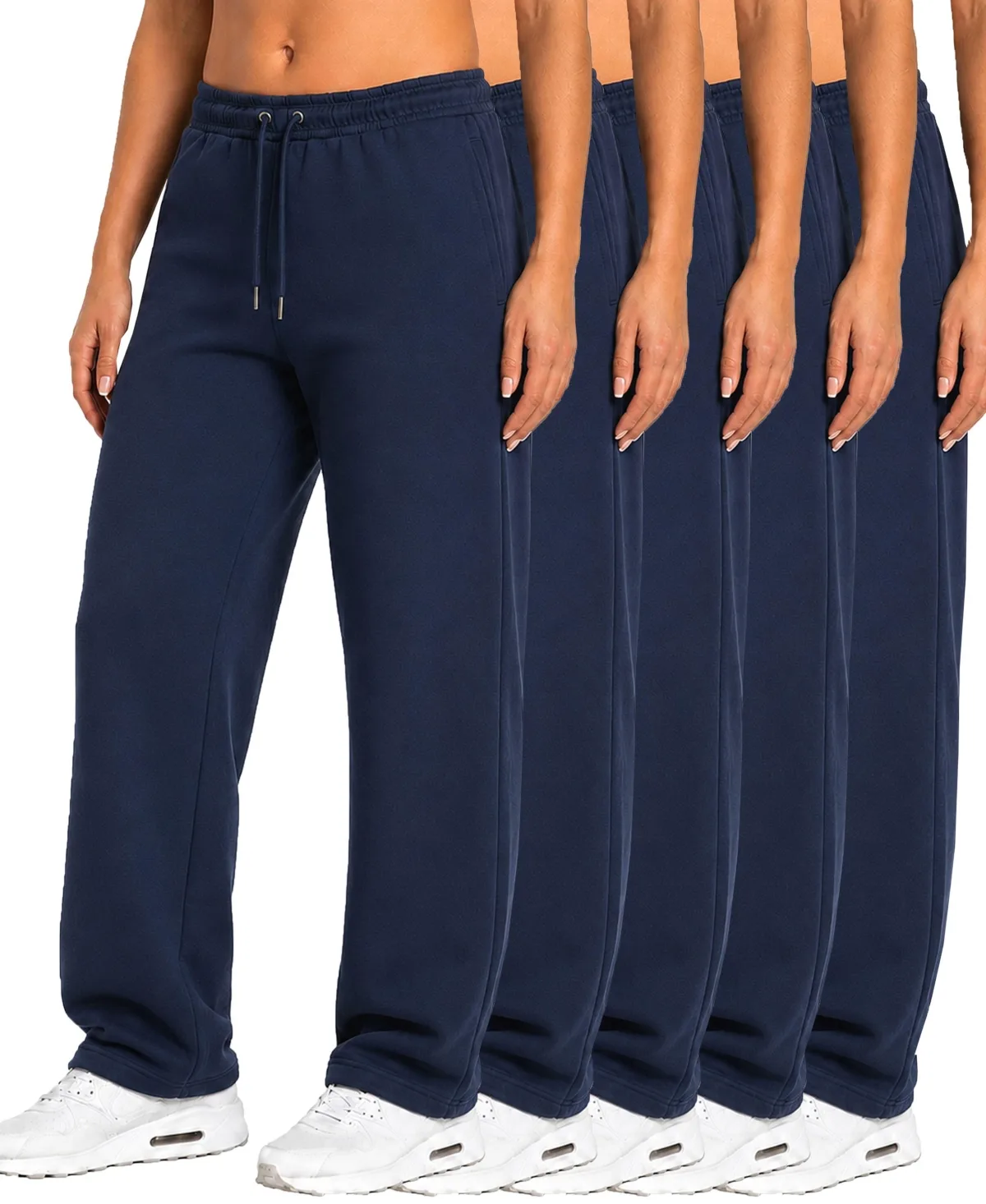 Loose-Fit Open-Bottom Tech Fleece Sweatpants, 5-Pack