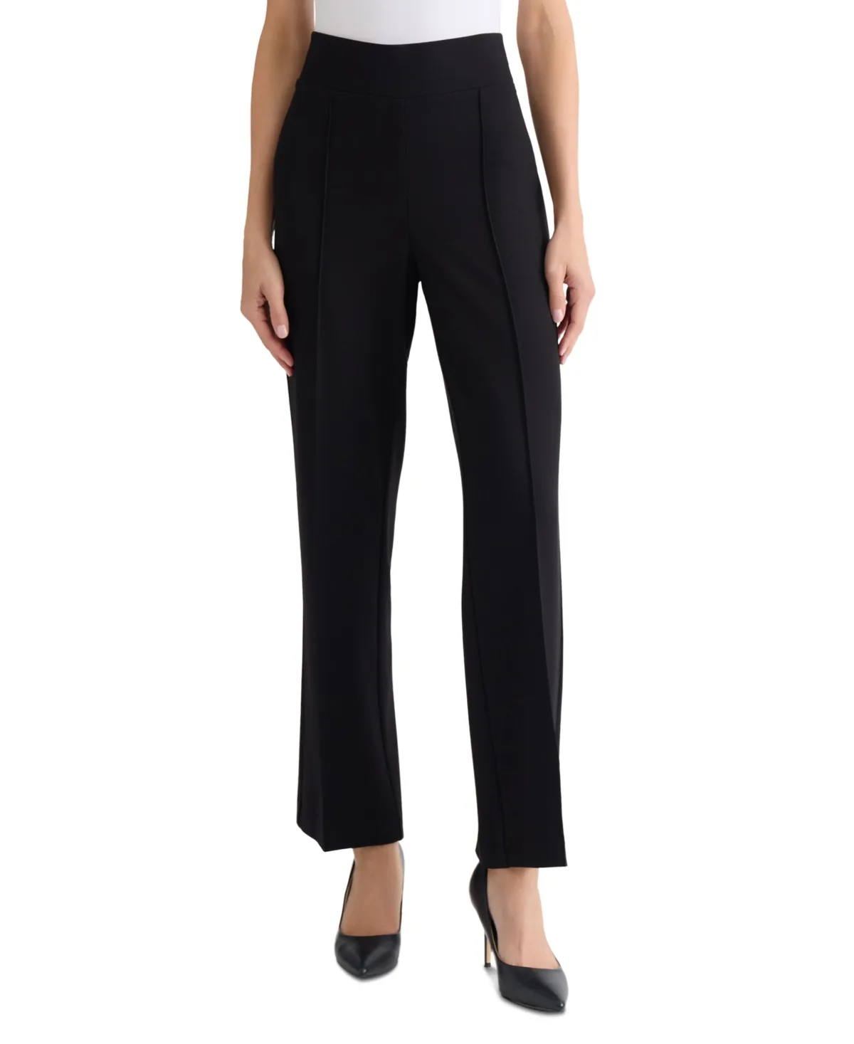 Pintuck Straight-Leg Trousers