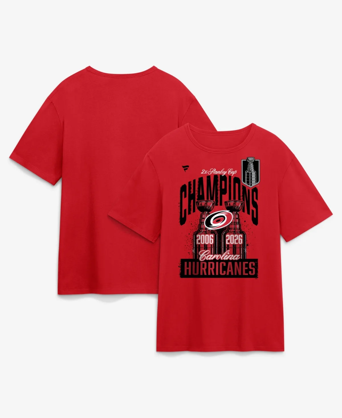 Carolina Hurricanes Two-Time Stanley Cup Champions Earned Raised T-Shirt by Fanatics