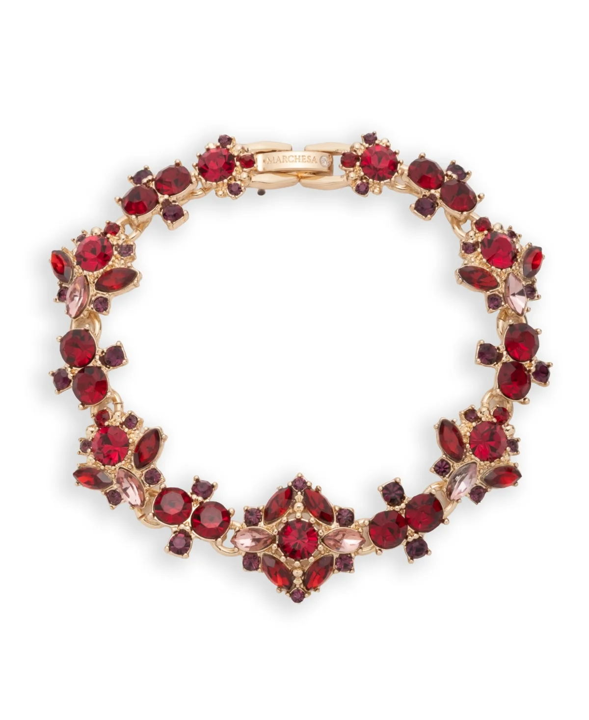 Crystal Gold-Tone Foldover Bracelet by Marchesa