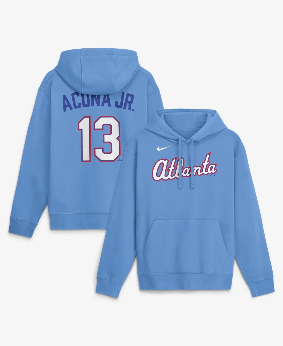 Ronald Acuna Jr. Atlanta Braves Name & Number Club Fleece Pullover Hoodie by Nike