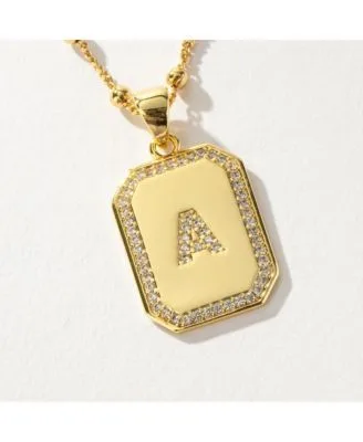 14k Gold Plated Cubic Zirconia Sur 2.0 Initial Necklace by Uncommon James