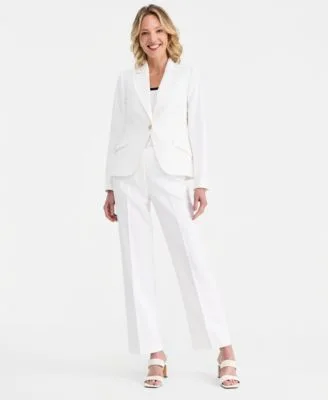 Single Button Blazer Tank Top Stretch Flare Pants