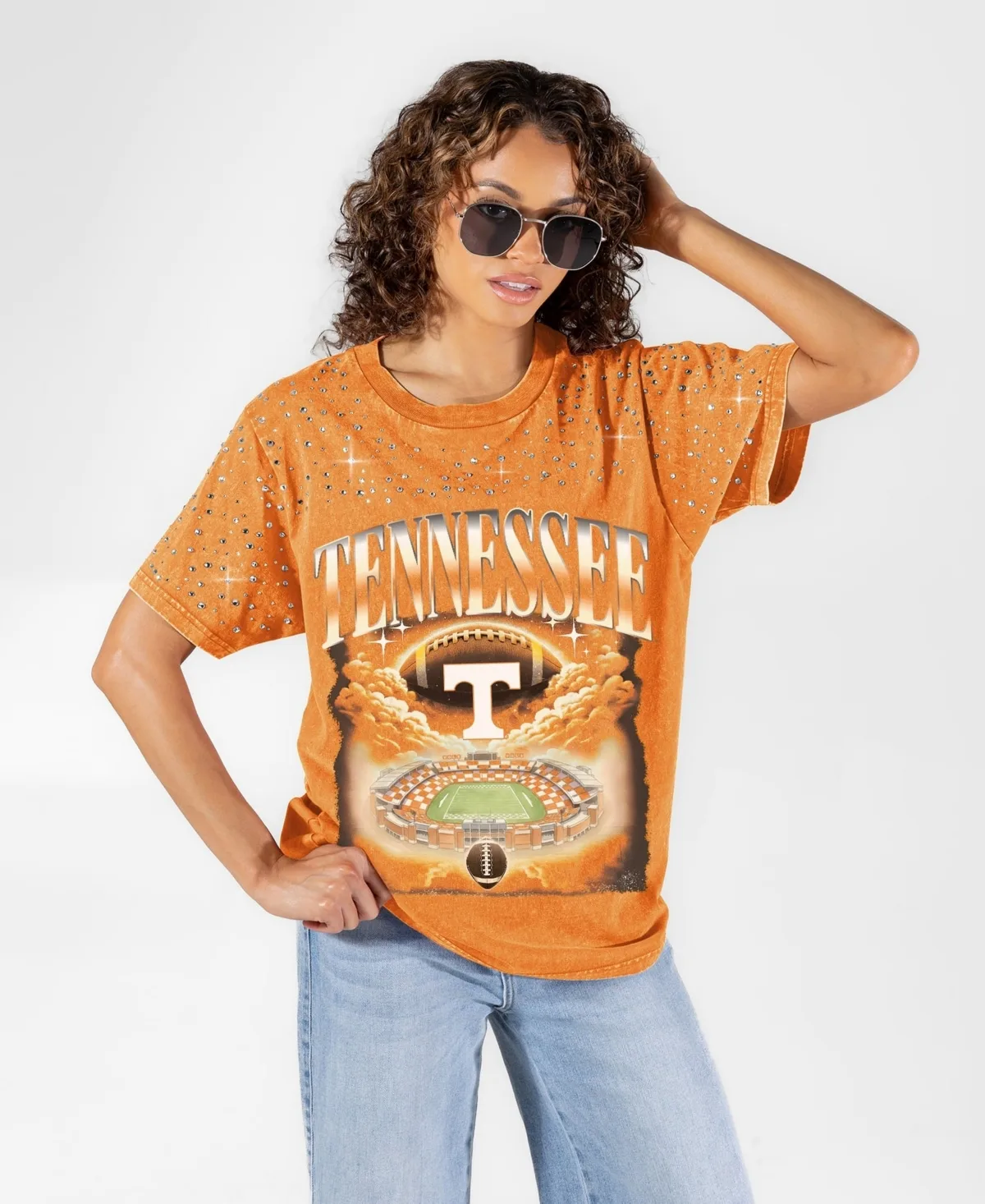 Tennessee Volunteers Skys the Limit Washed Micro Rhinestone T-Shirt