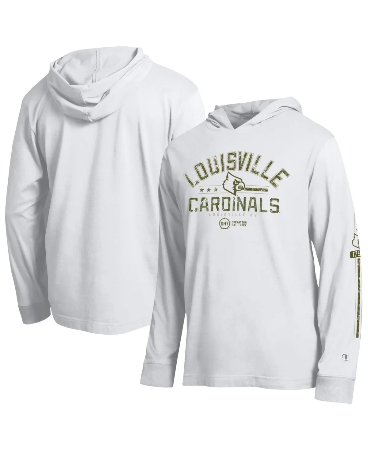 Louisville Cardinals Operation Hat Trick Sleeve Line Hooded Long-Sleeve T-Shirt