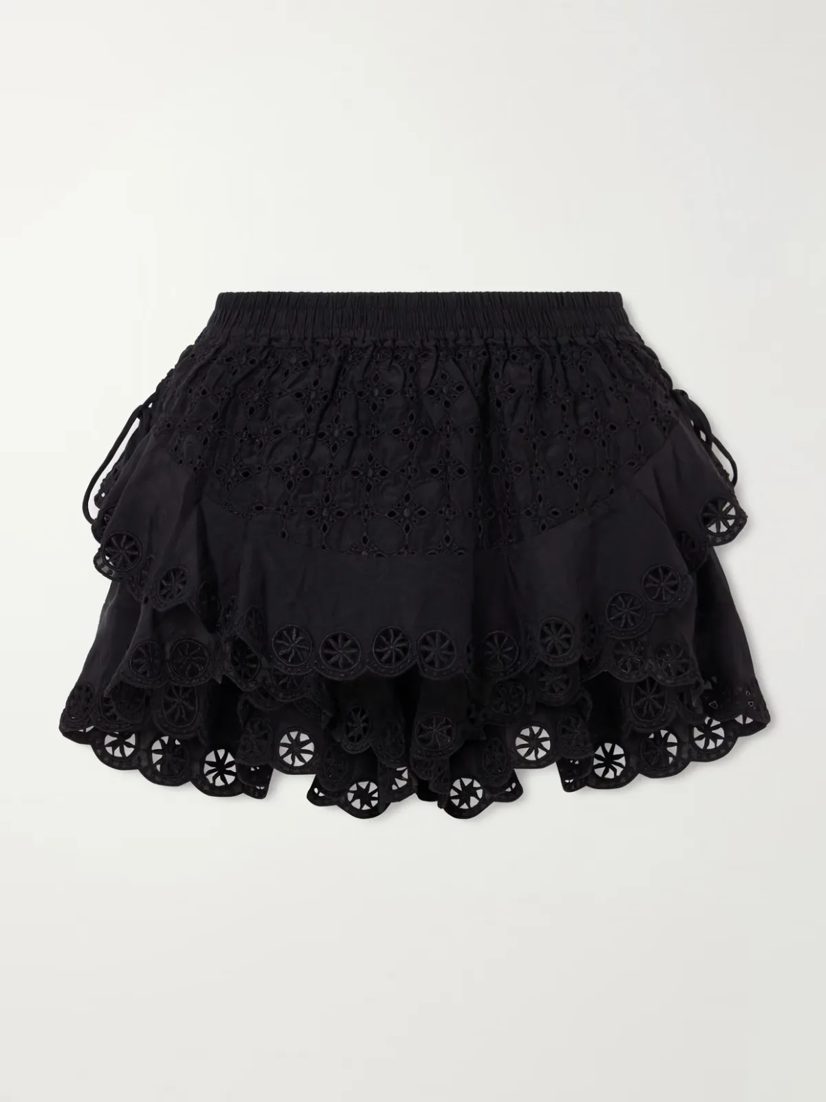 - Embroidered Cotton And Silk-blend Shorts -