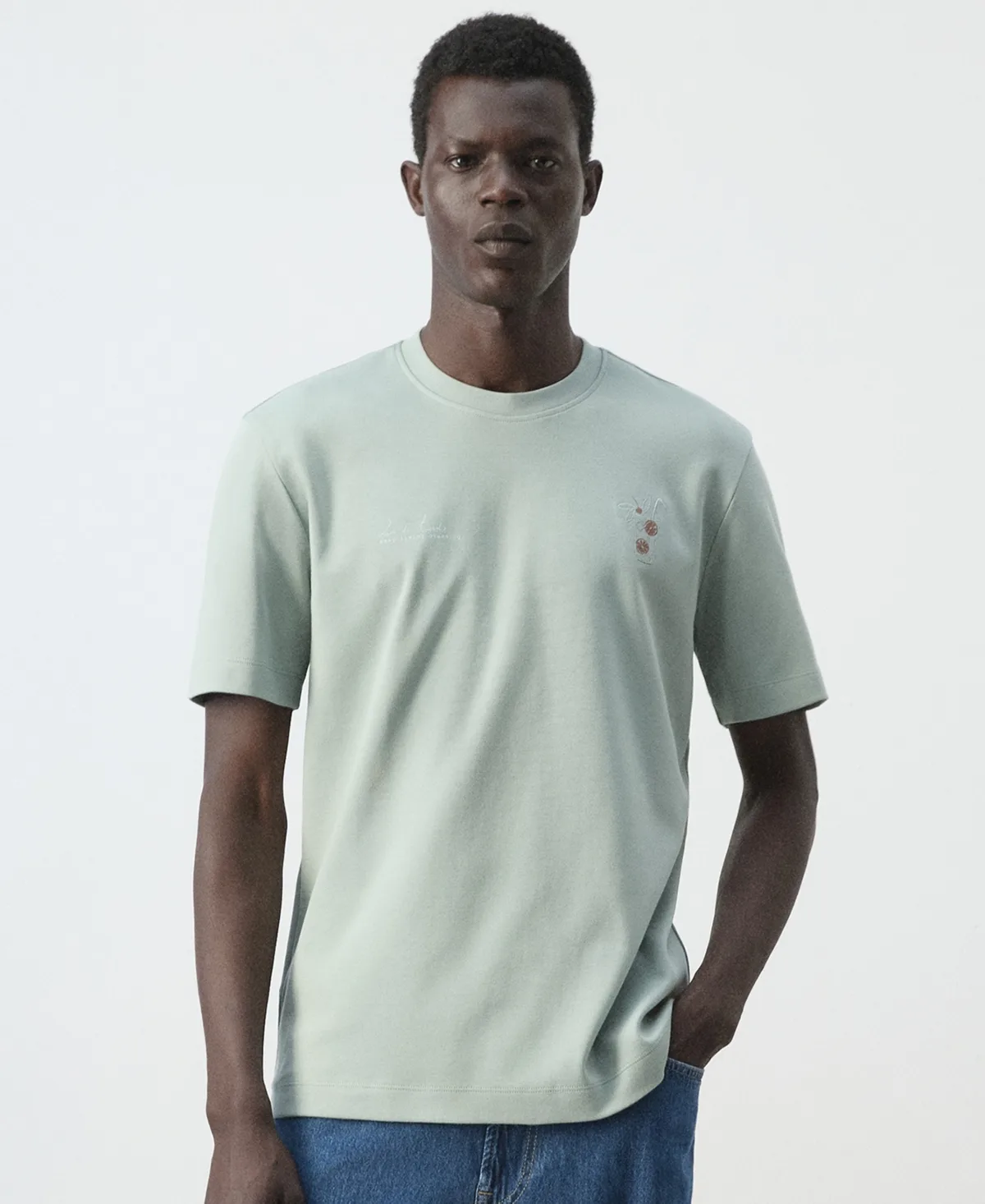 Embroidered-Detail Crewneck T-Shirt