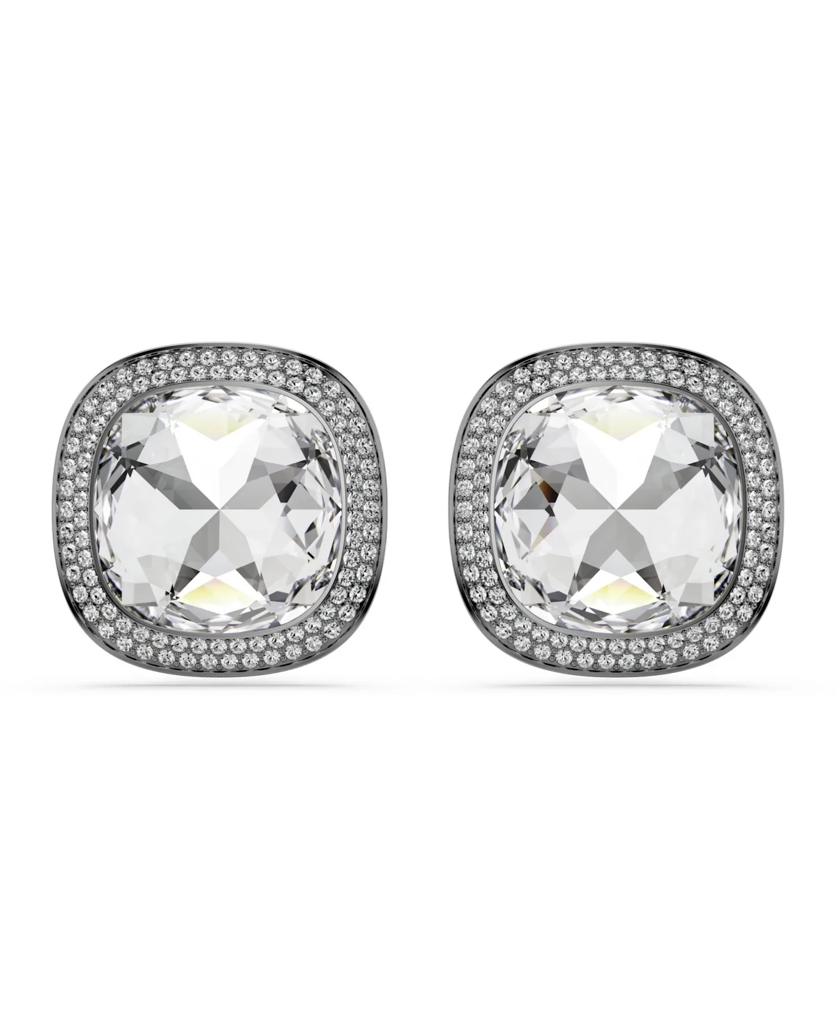 Crystal Una Angelic Cushion-Cut Clip-On Earrings by Swarovski