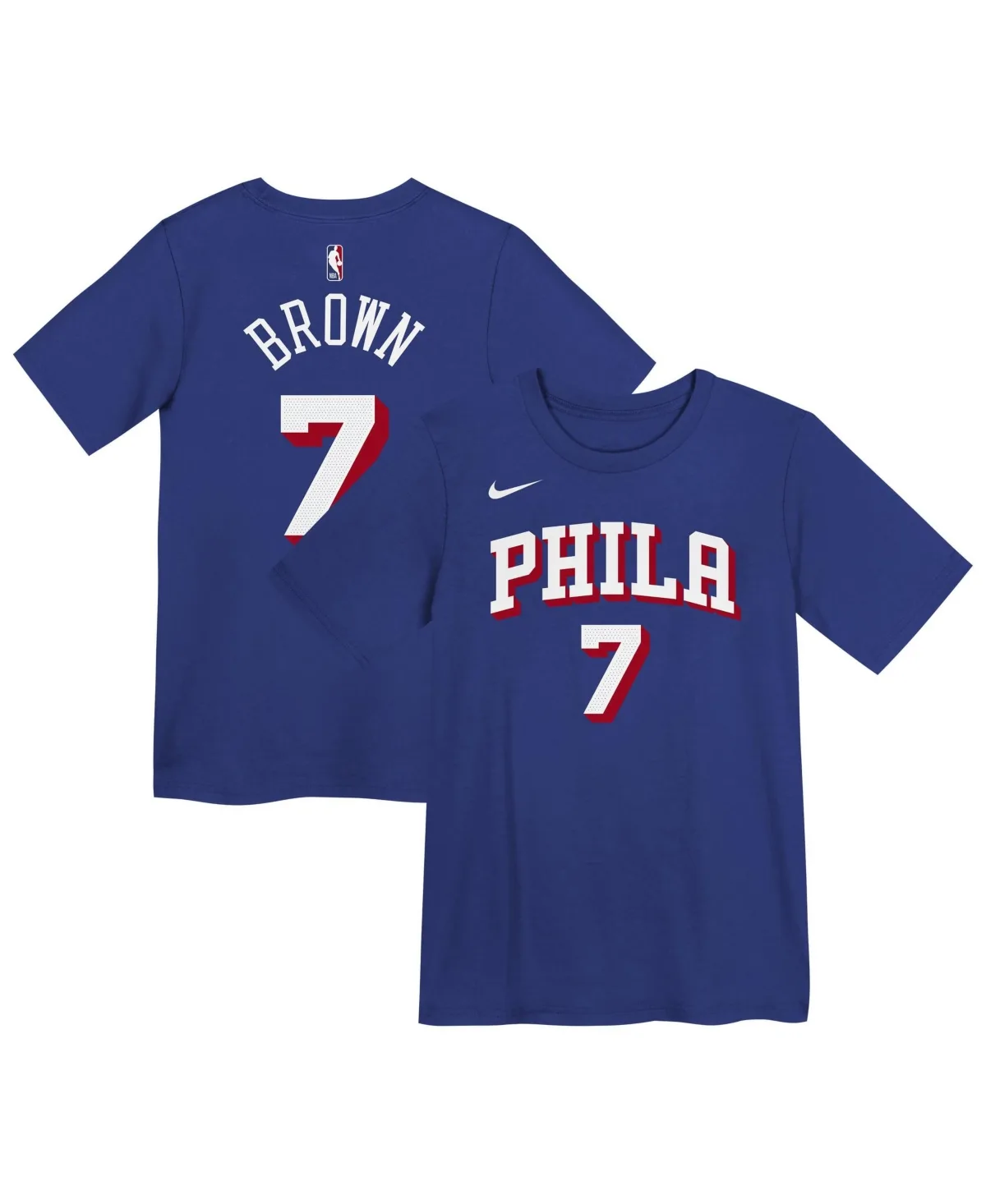 Jaylen Brown Philadelphia 76ers Icon Name & Number T-Shirt by Nike