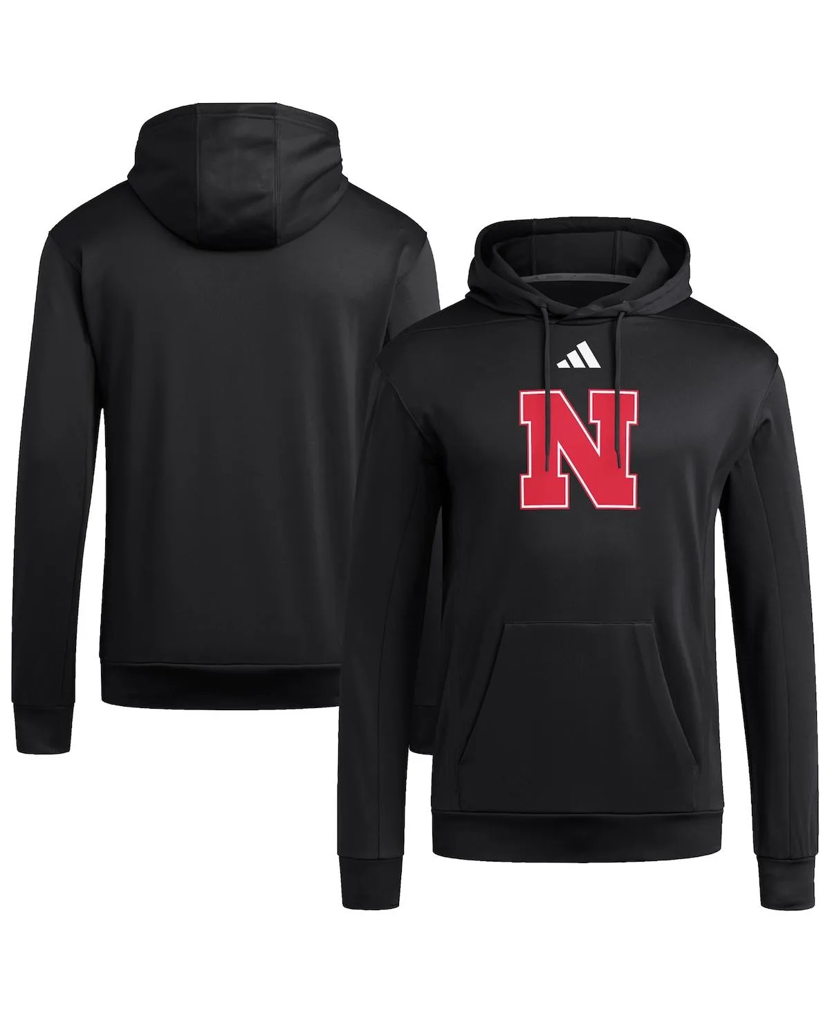 Nebraska Huskers Locker Logo Fleece Pullover Hoodie by adidas