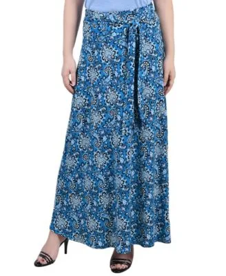 Maxi Skirt with Sash Waist Tie by Ny Collection