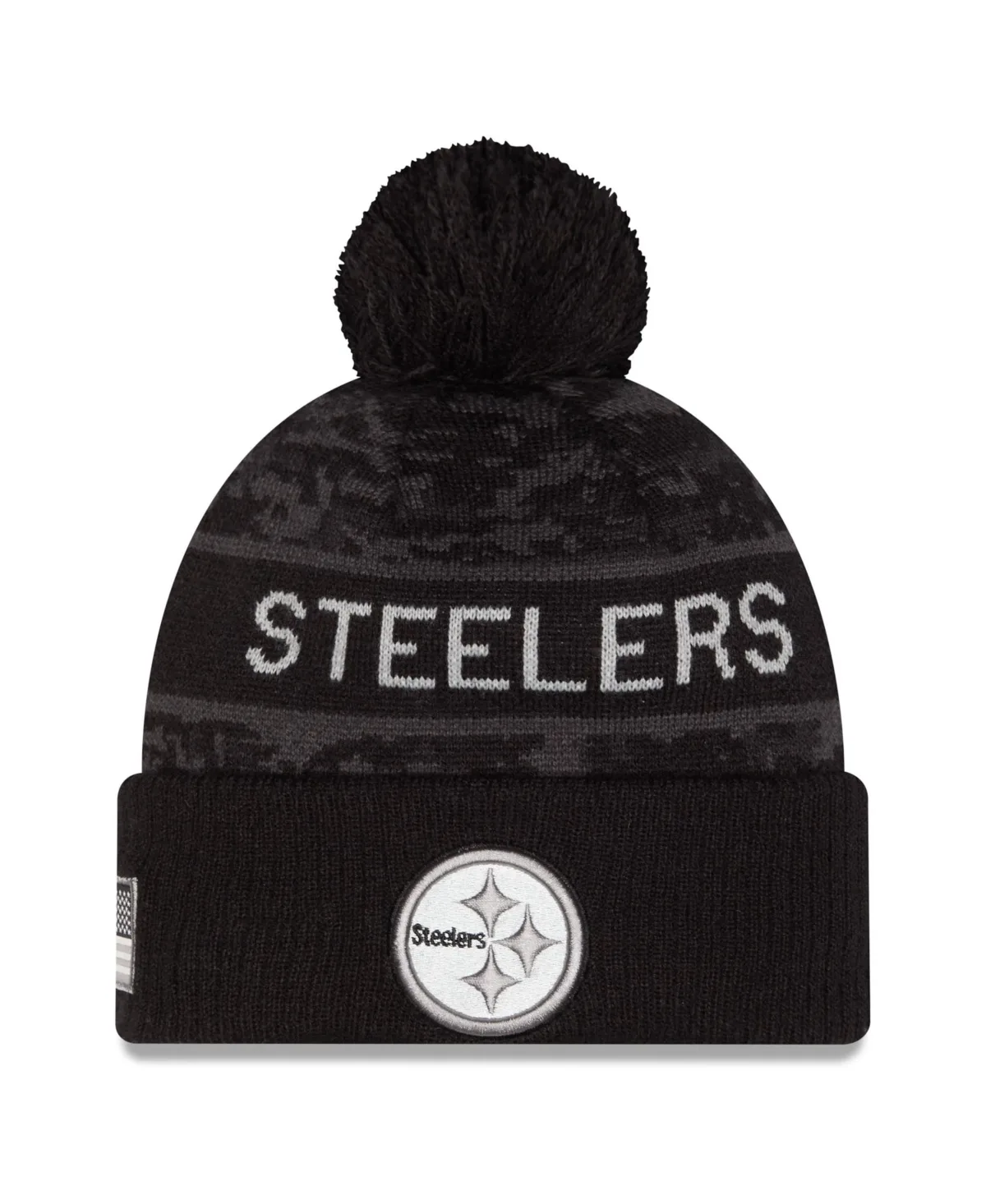 Pittsburgh Steelers 2026 Salute to Service Cuffed Knit Hat with Pom