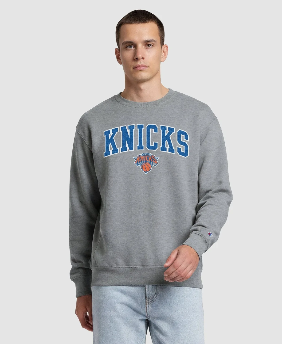 New York Knicks Contrast Crewneck Sweatshirt by Champion